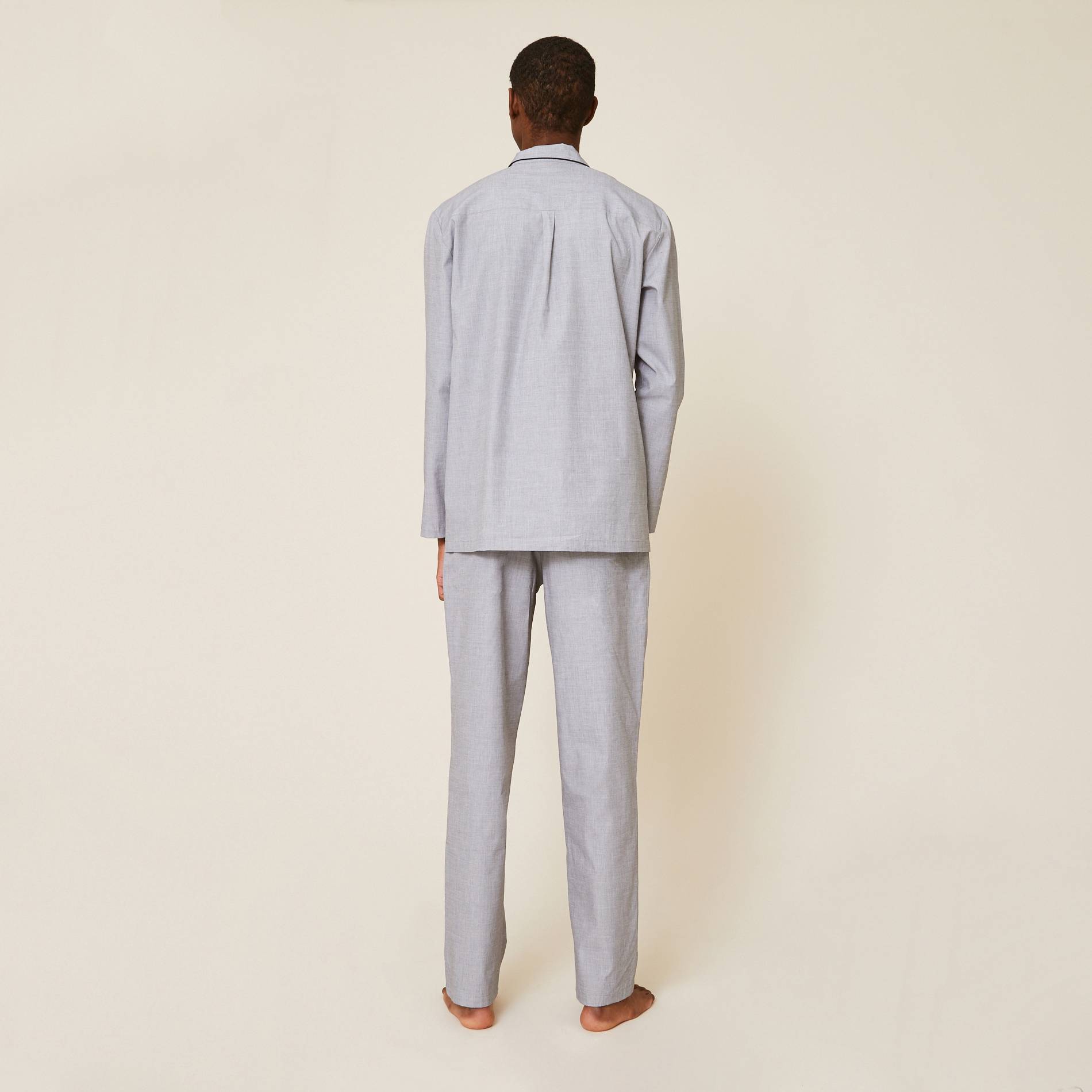Ensemble pyjama long en coton, Argent, large image number 4