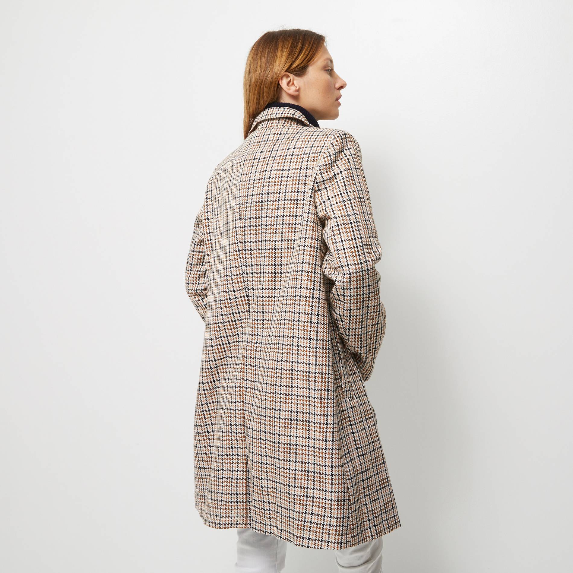 Manteau &agrave; motif pied-de-poule, Brun clair, large image number 1.0