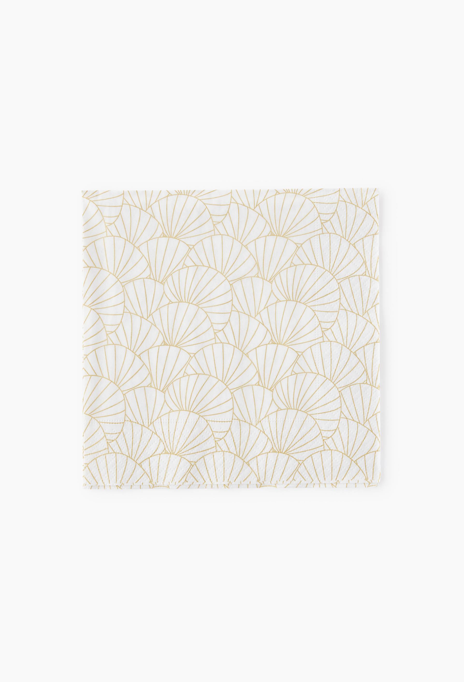 20 serviettes 33x33 &eacute;ventail, Or, large image number 0.0