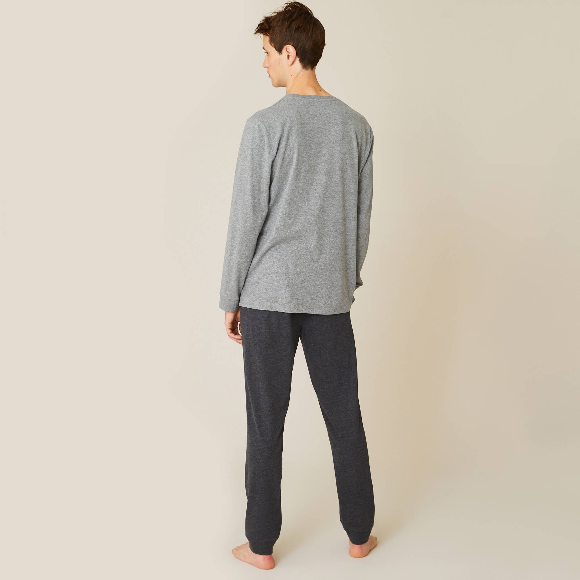 Pyjama T-shirt manches longues et pantalon en jersey de coton BIO GOTS, Argent, large image number 7