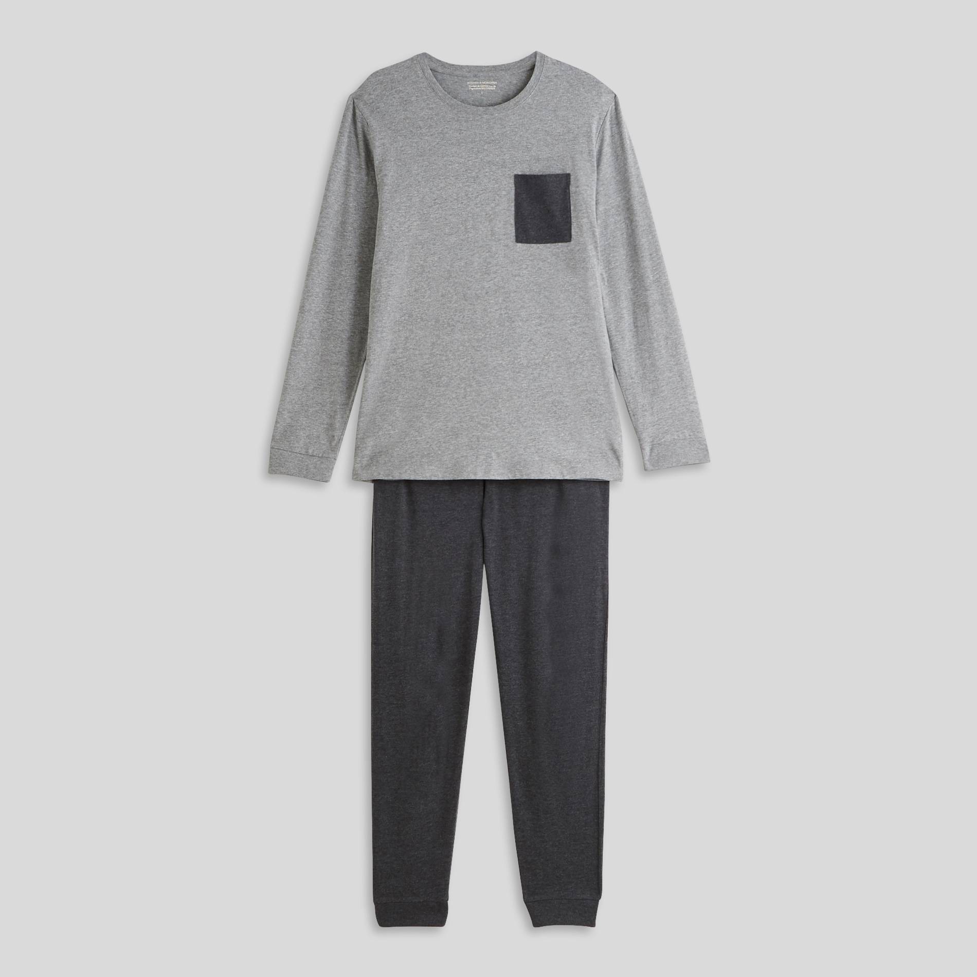Pyjama T-shirt manches longues et pantalon en jersey de coton BIO GOTS, Argent, large image number 8