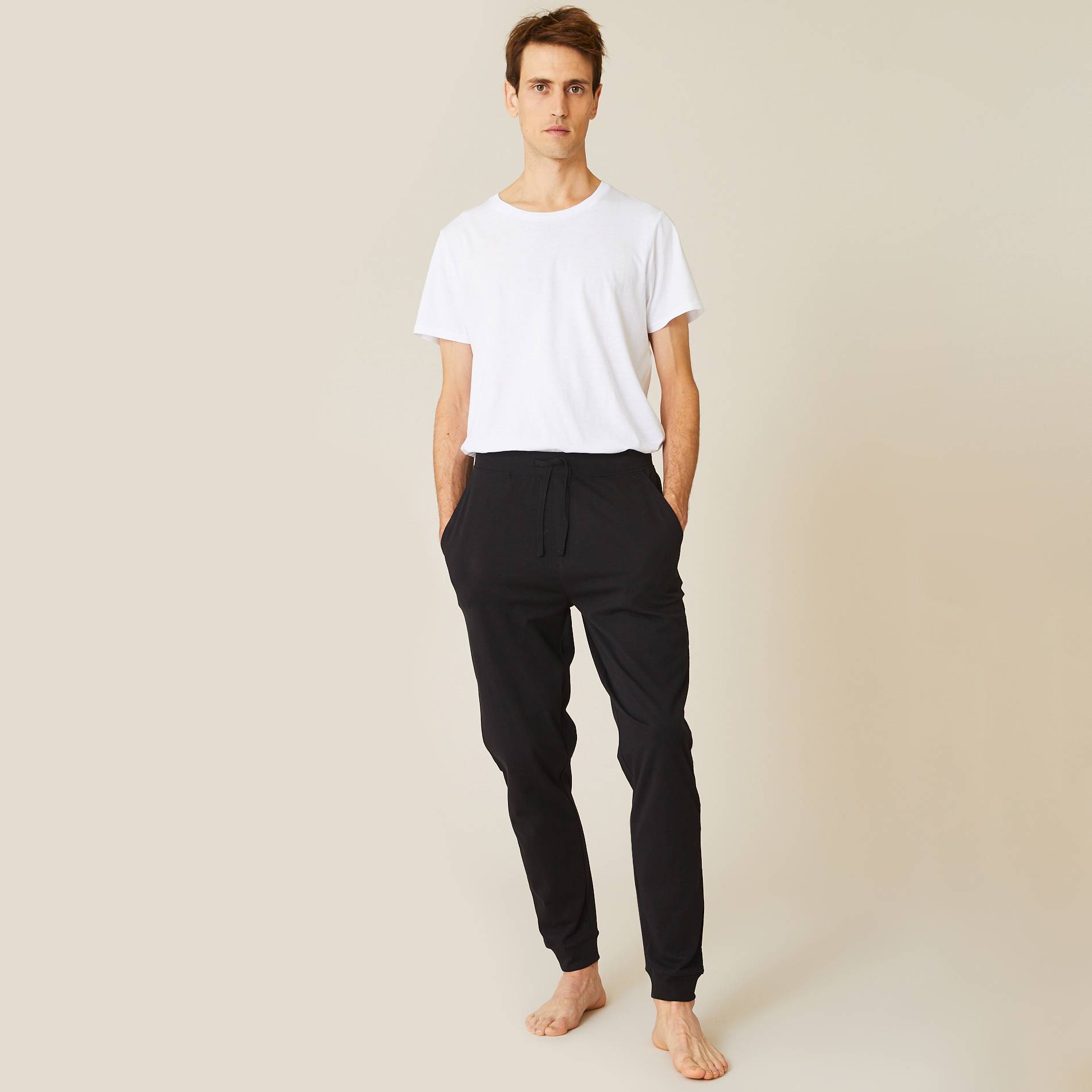 Bas de pyjama en jersey de coton BIO, Noir, large image number 0.0