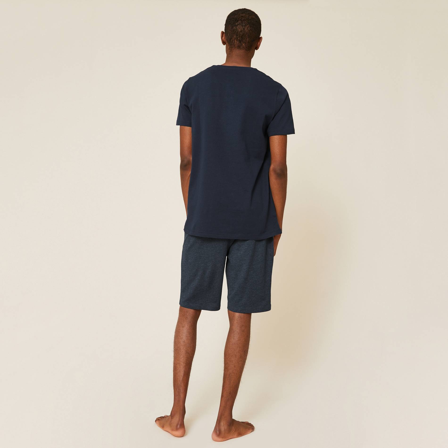 Ensemble pyjama court en coton BIO, Bleu foncé, large image number 6