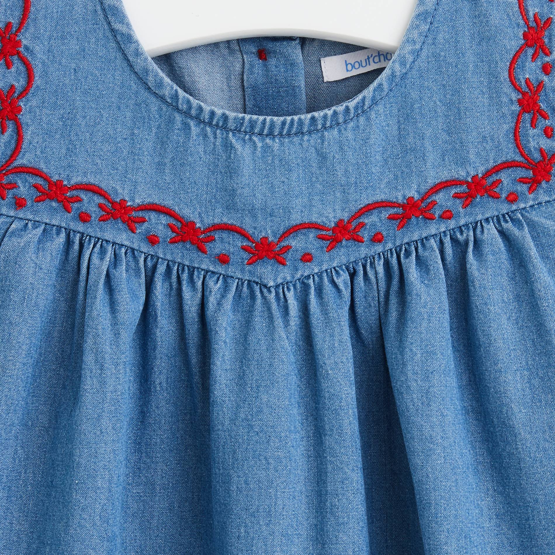 Robe chambray brodée, Bleu gris, large image number 2