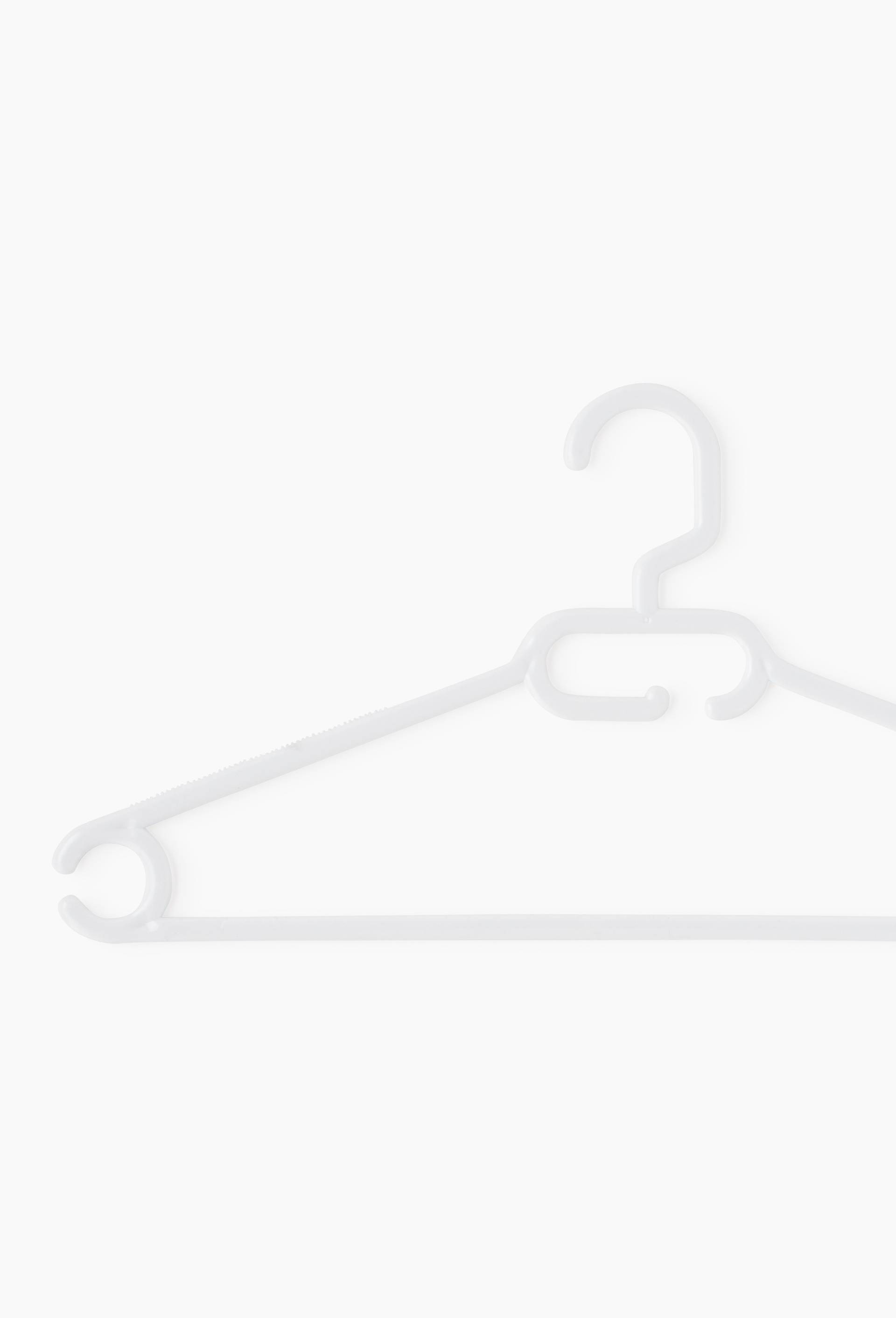 Lot de 10 cintres, en plastique, Fabriqu&eacute; en France, Blanc, large image number 1