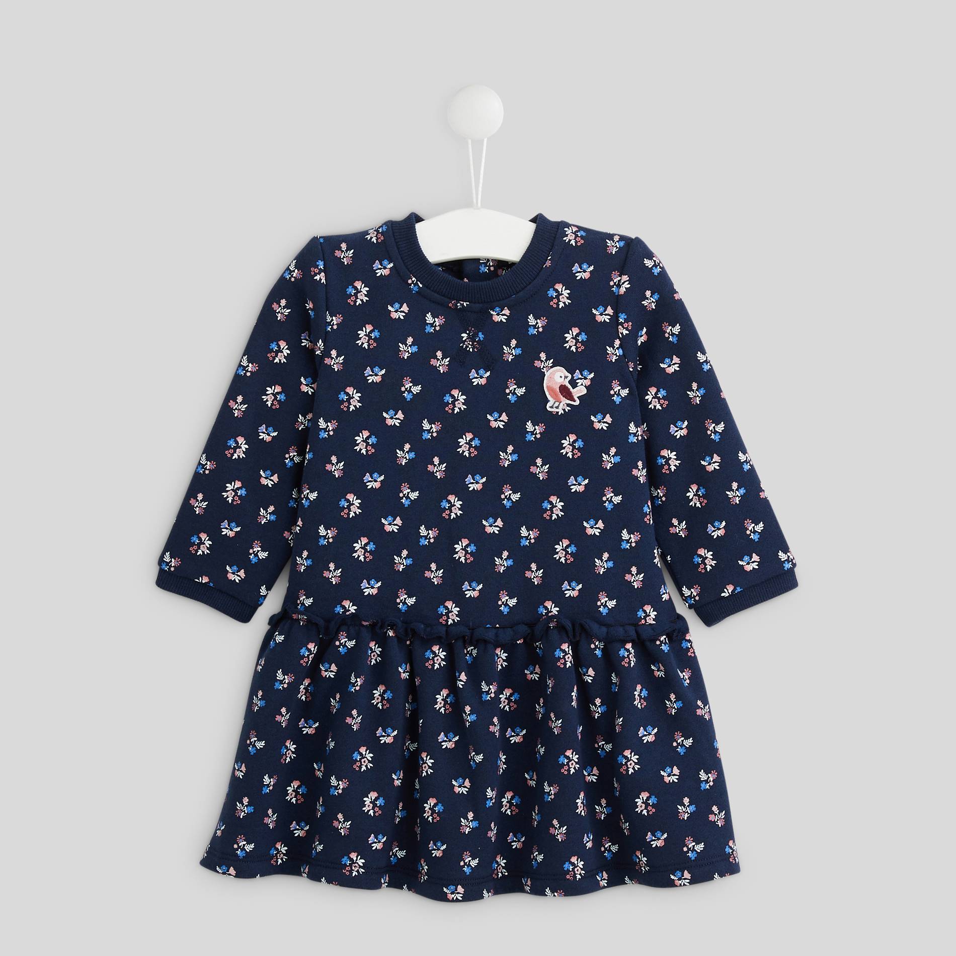 Robe molleton imprimée, Bleu marine, large image number 0.0