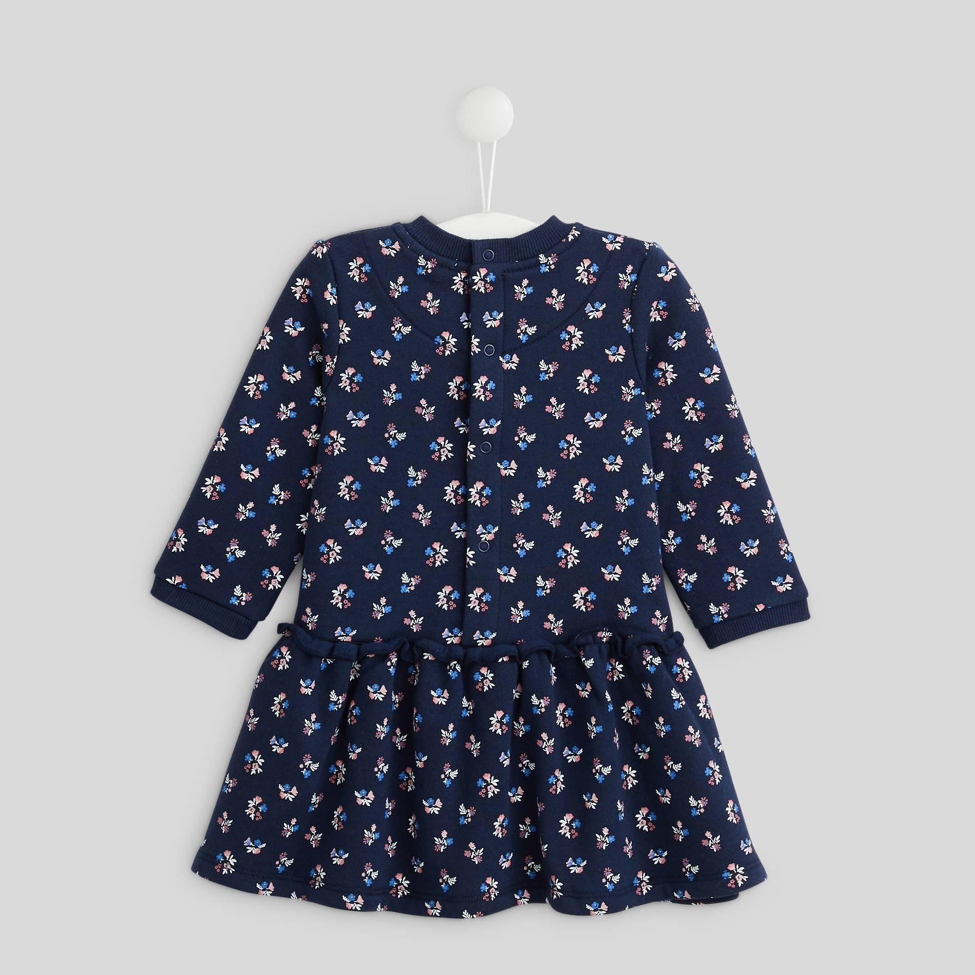Robe molleton imprimée, Bleu marine, large image number 1