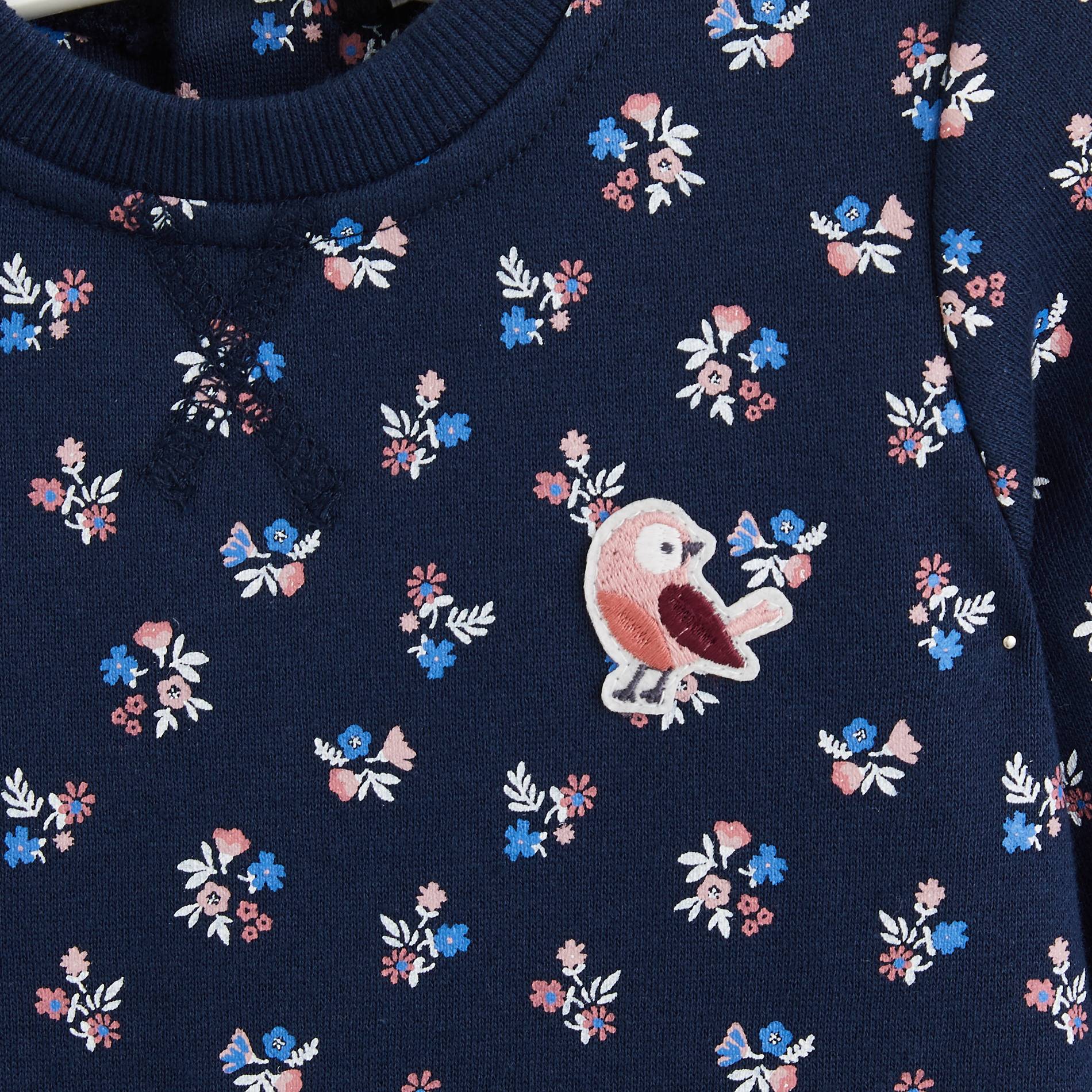 Robe molleton imprimée, Bleu marine, large image number 2