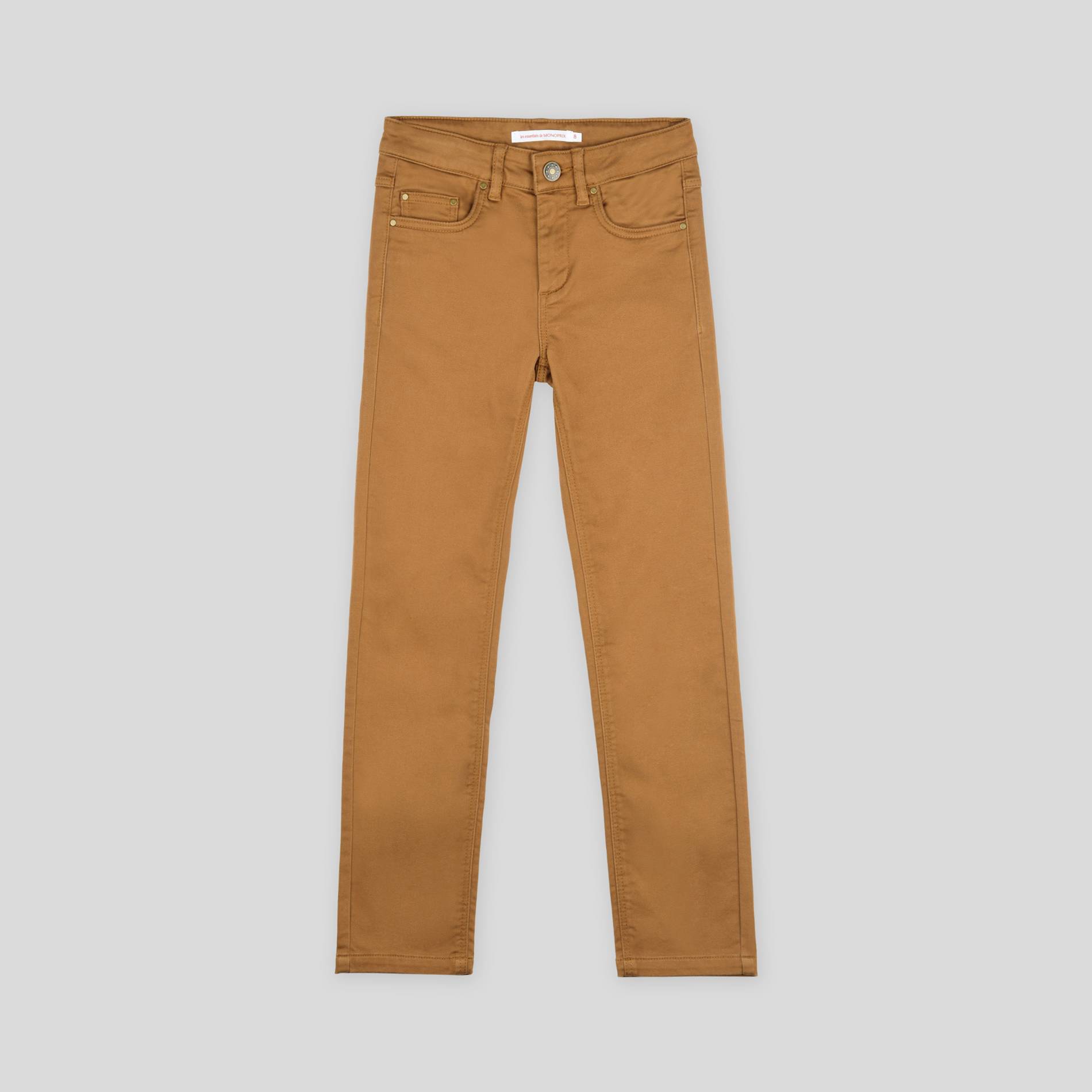 Pantalon en maille confortable contenant du coton BIO, Caramel, large image number 0