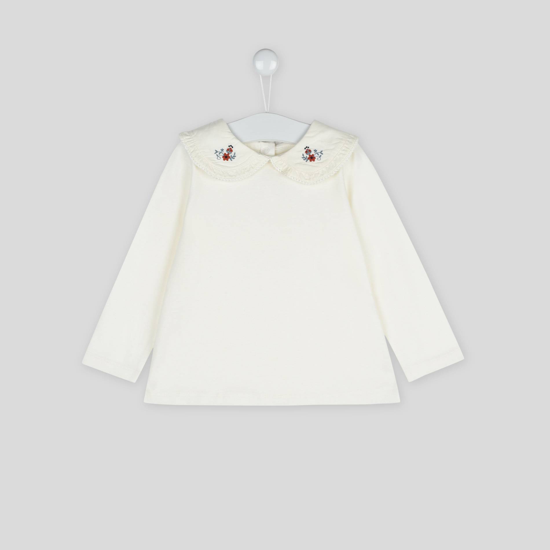 Blouse col brodé, Blanc, large image number 0