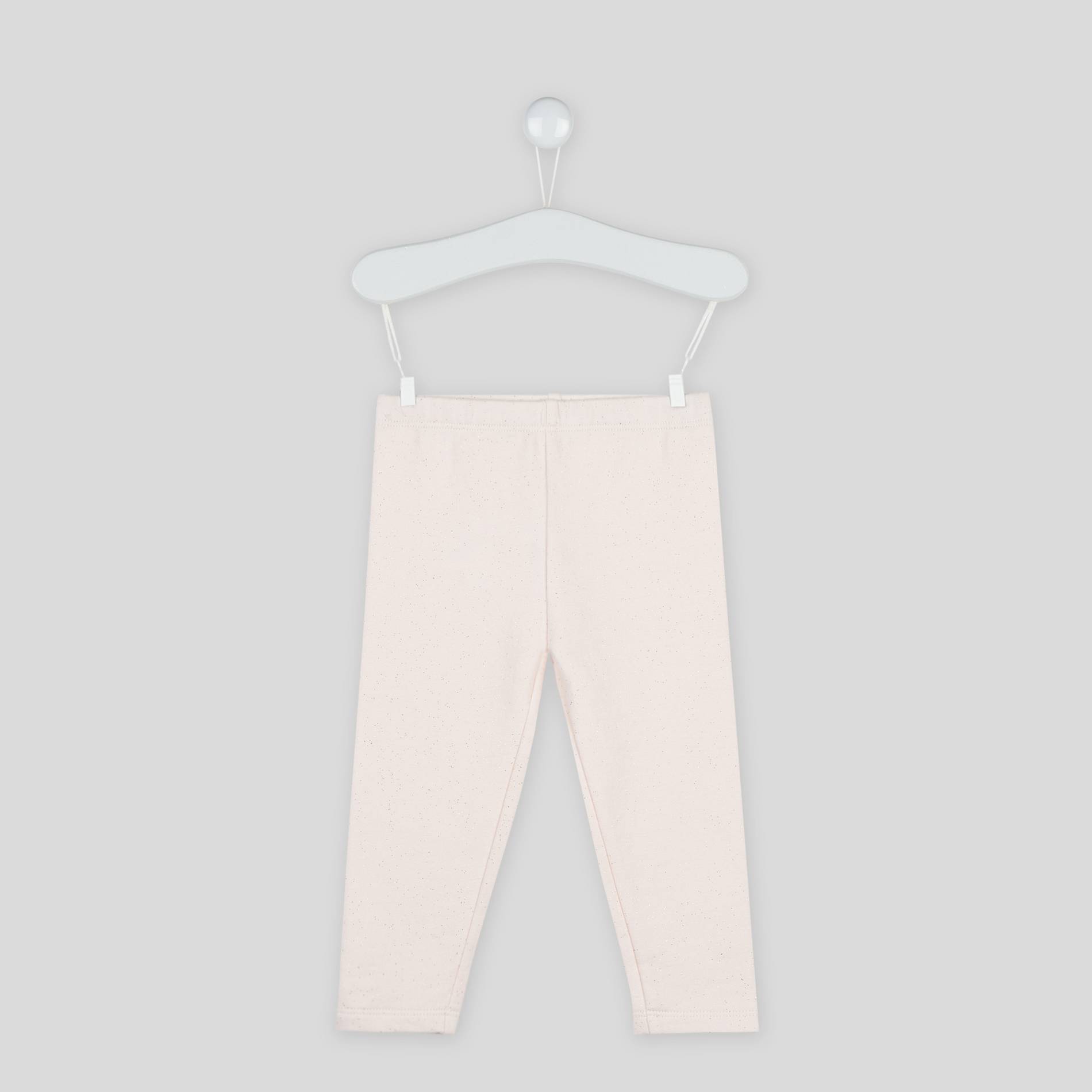 Legging chaud en lurex et coton BIO, Rose pâle, large image number 0