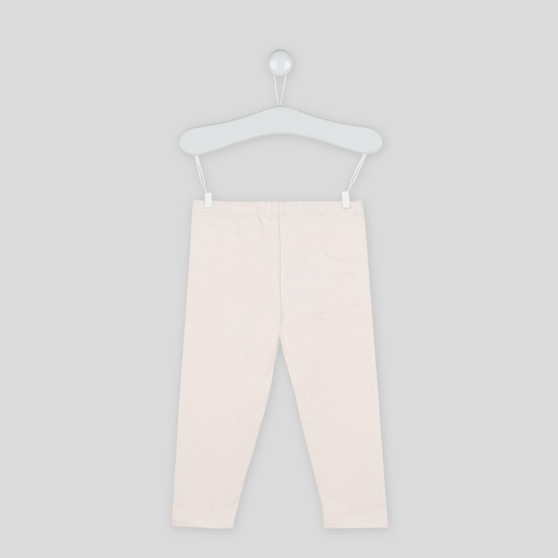 Legging chaud en lurex et coton BIO, Rose pâle, large image number 1