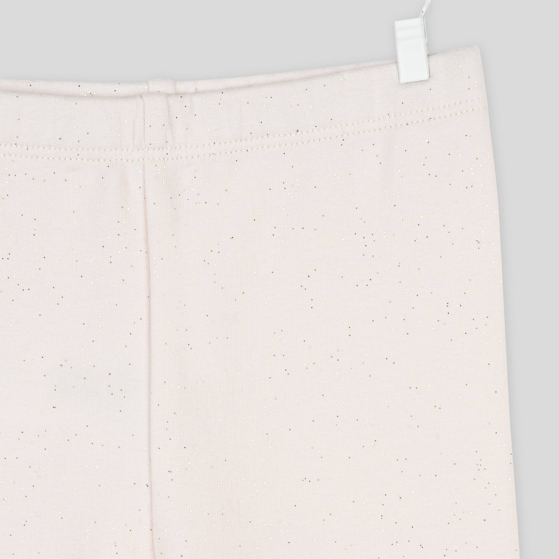 Legging chaud en lurex et coton BIO, Rose pâle, large image number 2.0