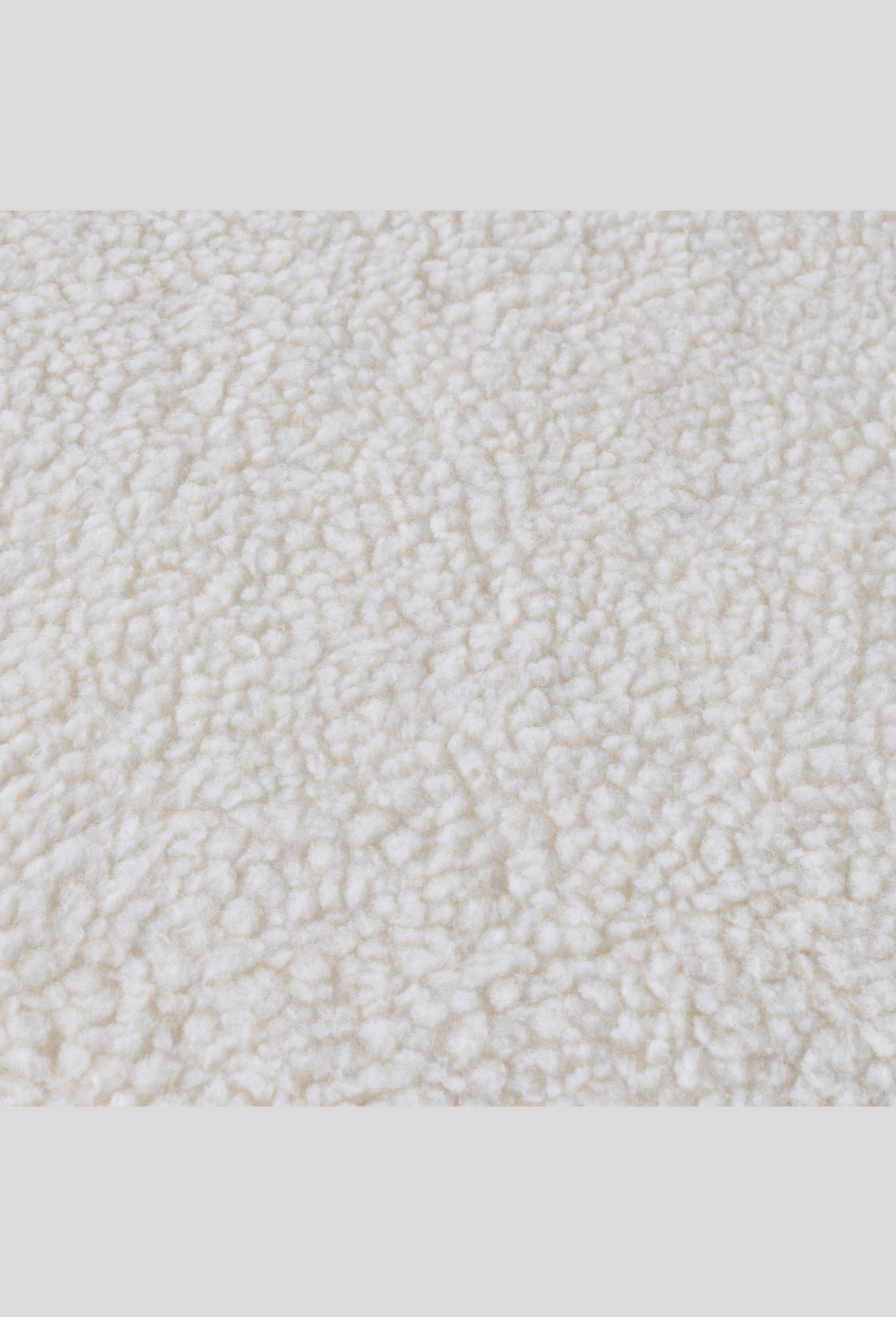 Pouf haut rigide, effet mouton, Ecru, large image number 1