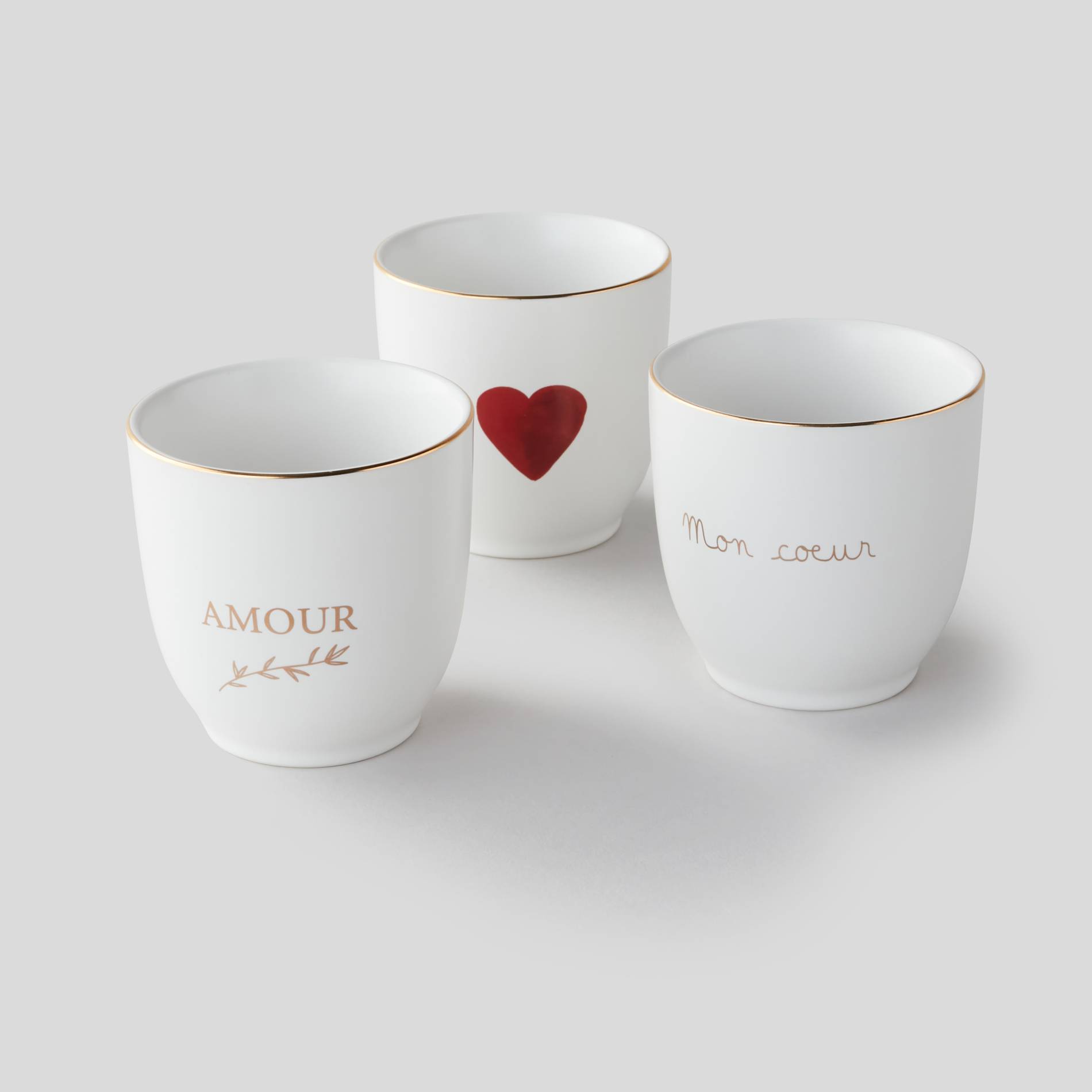 Tasse, imprim&eacute; Amour, Ocre, large image number 1.0