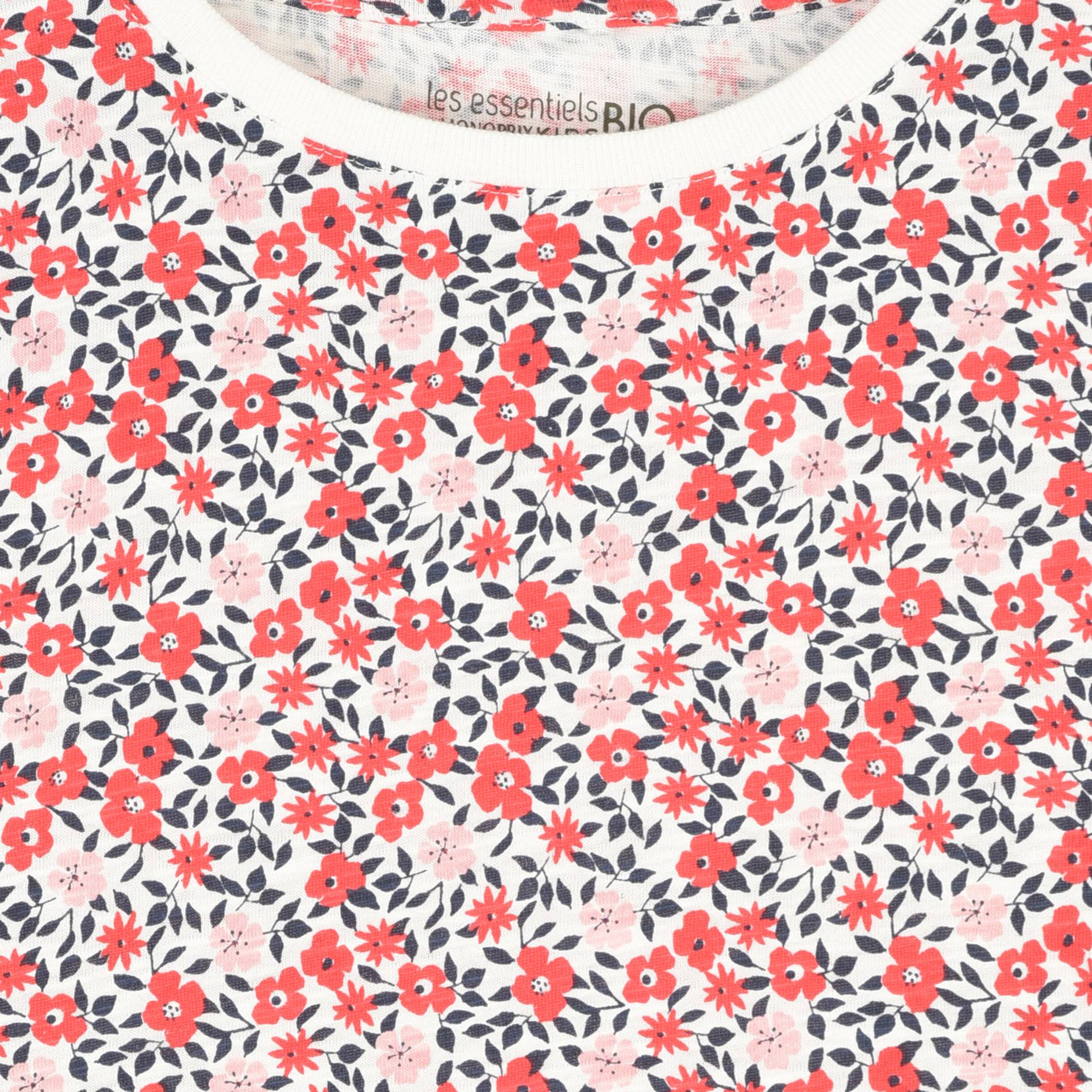 T-shirt manches courtes imprimé en coton BIO, Ecru, large image number 2