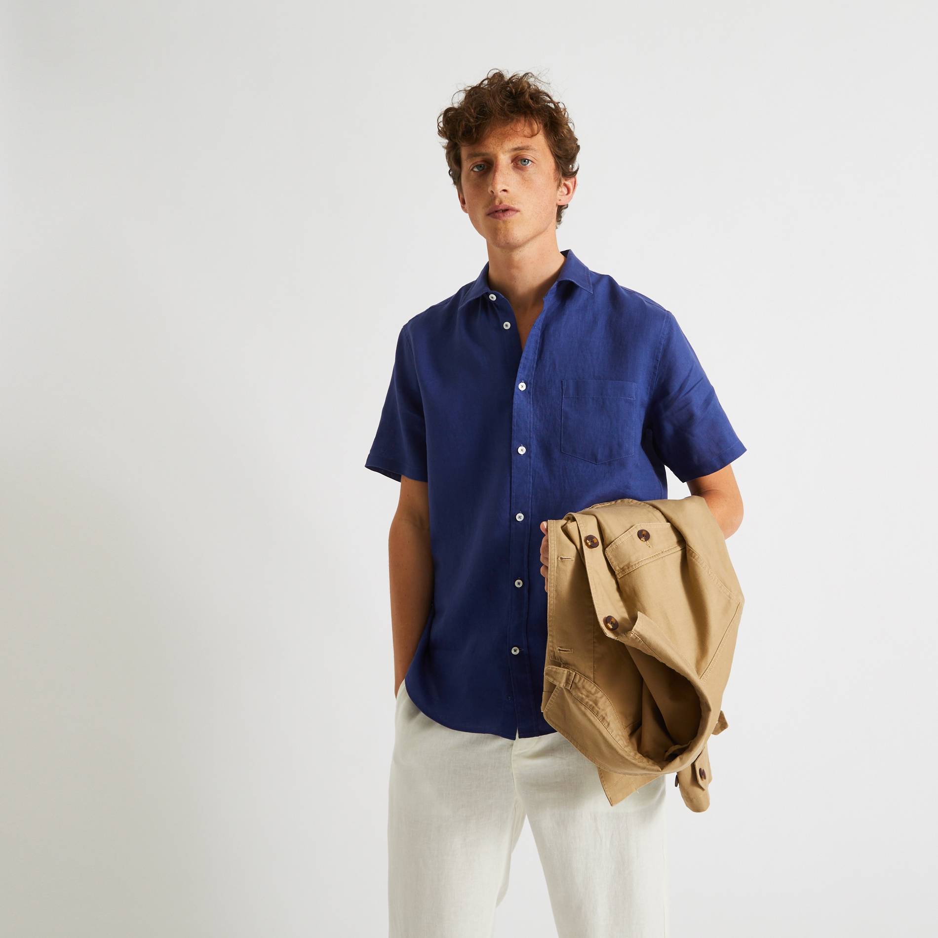 Chemise en lin, Indigo, large image number 0.0