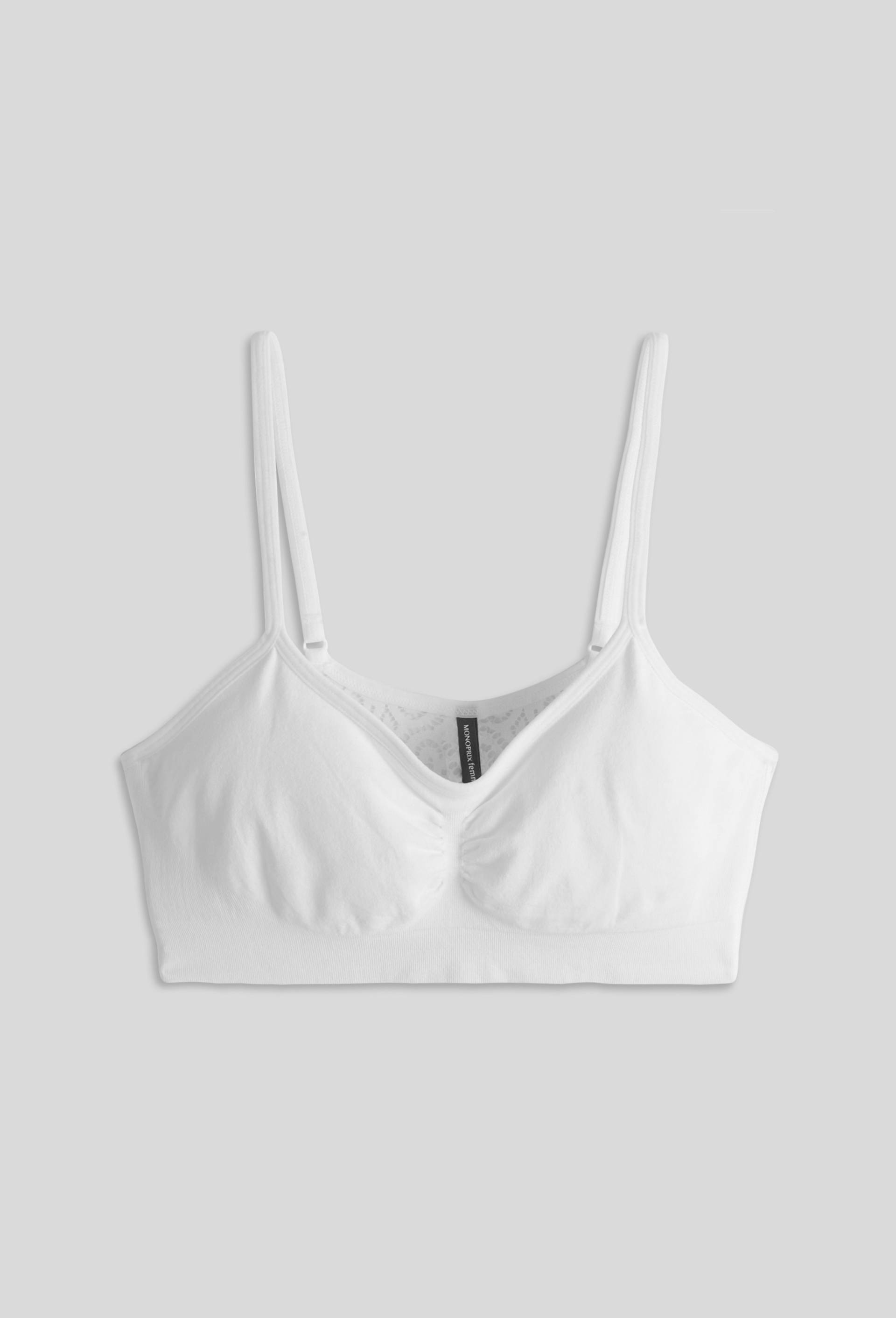 Brassi&egrave;re Julia sans couture dos en dentelle, Blanc, large image number 0