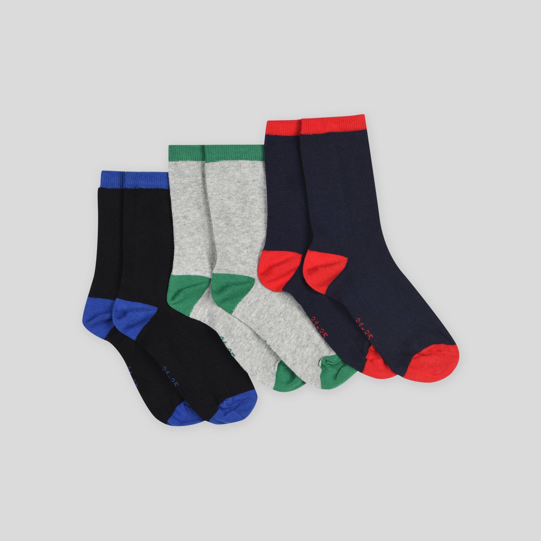 Lot de 3 chaussettes contenant du coton BIO, Noir, large image number 1