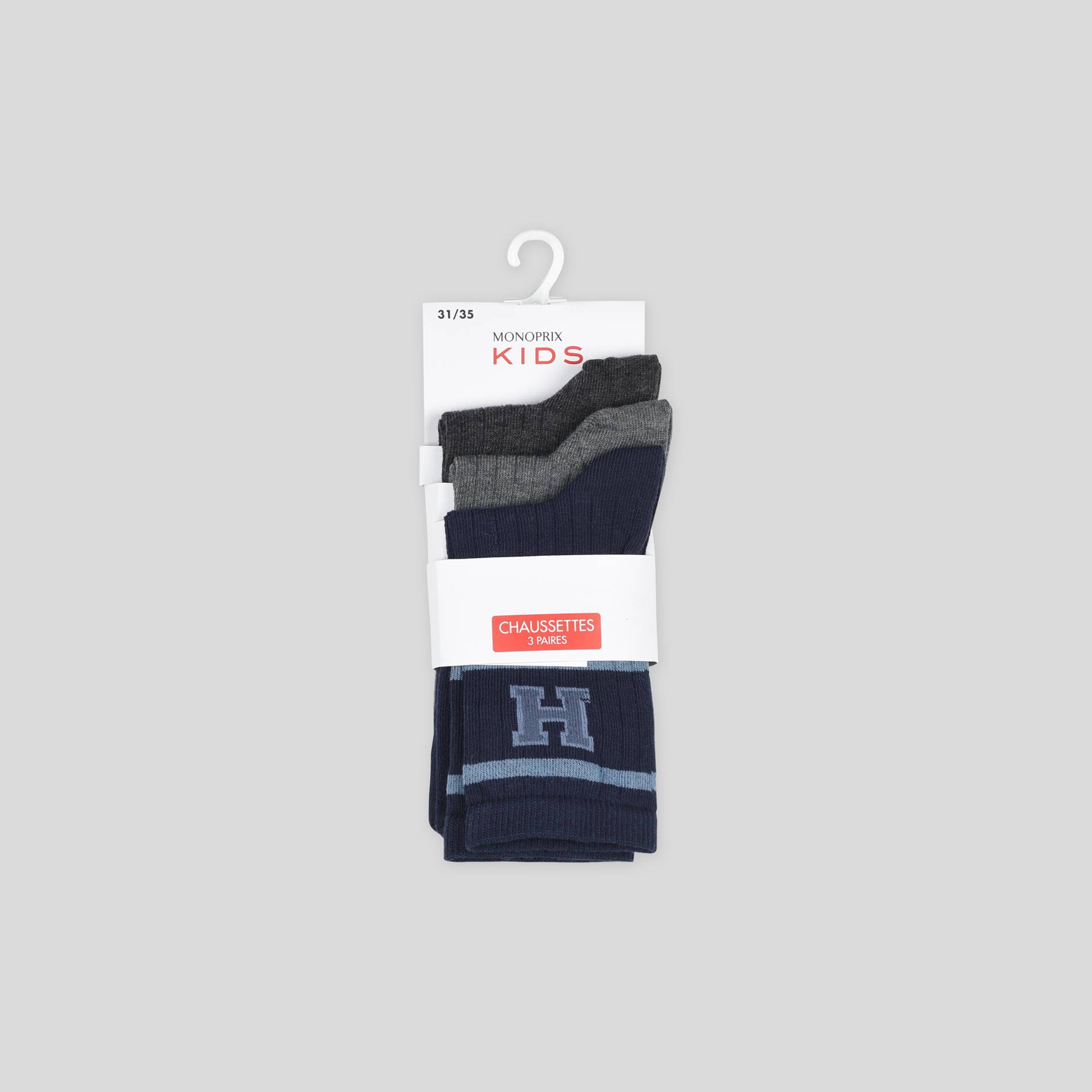 Lot de 3 chaussettes contenant du coton BIO, Bleu marine, large image number 0