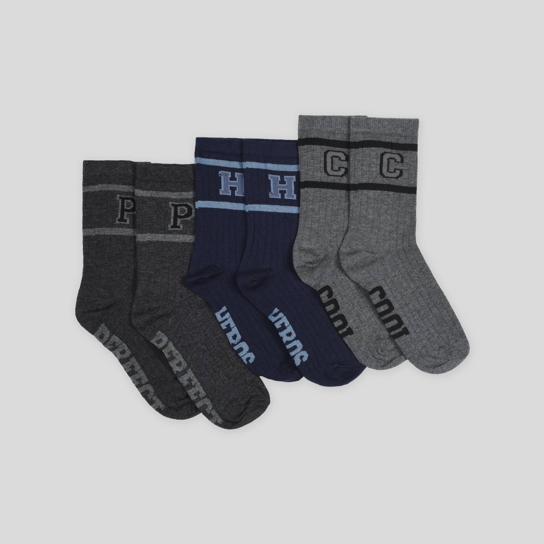 Lot de 3 chaussettes contenant du coton BIO, Bleu marine, large image number 1
