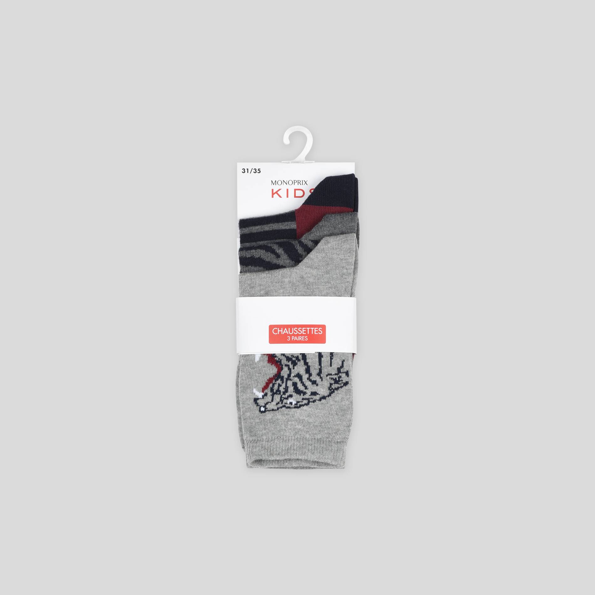 Lot de 3 chaussettes contenant du coton BIO, Gris moyen, large image number 0