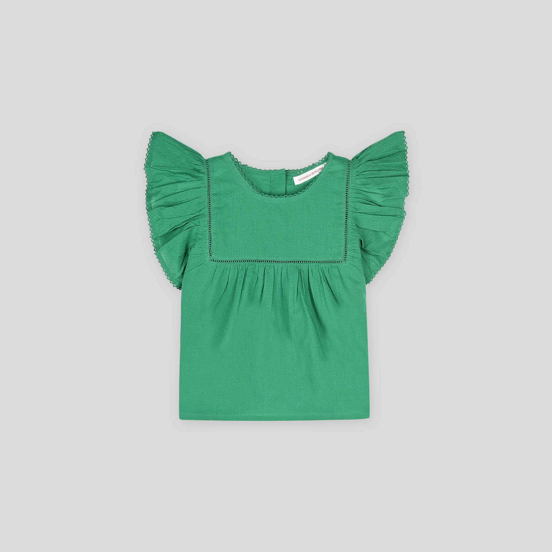 Blouse en coton, Vert, large image number 1
