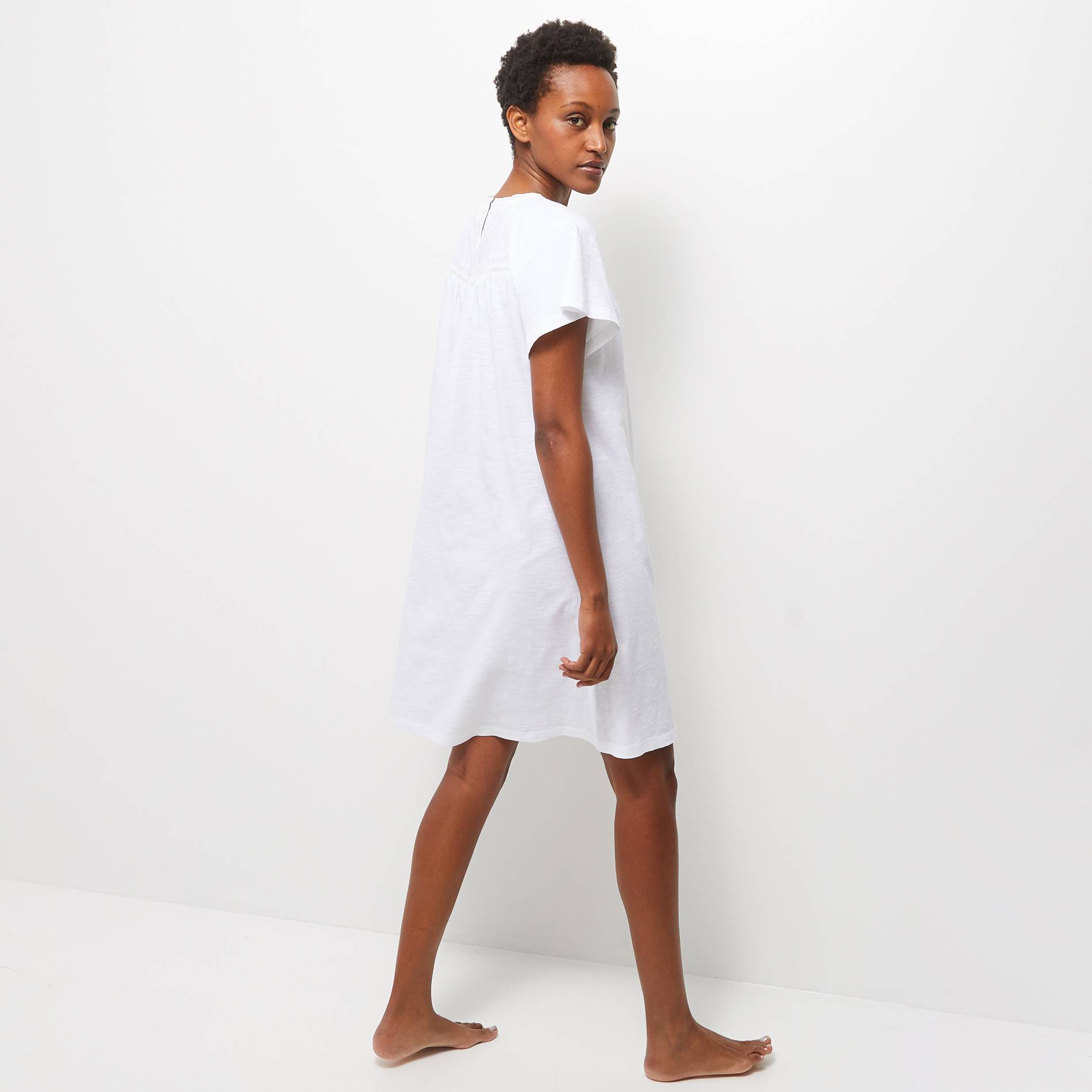 Chemise de nuit manches courtes, Blanc, large image number 1.0
