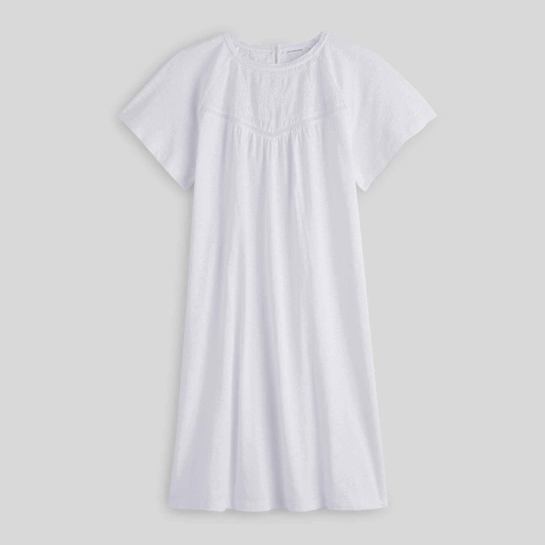Chemise de nuit manches courtes, Blanc, large image number 2