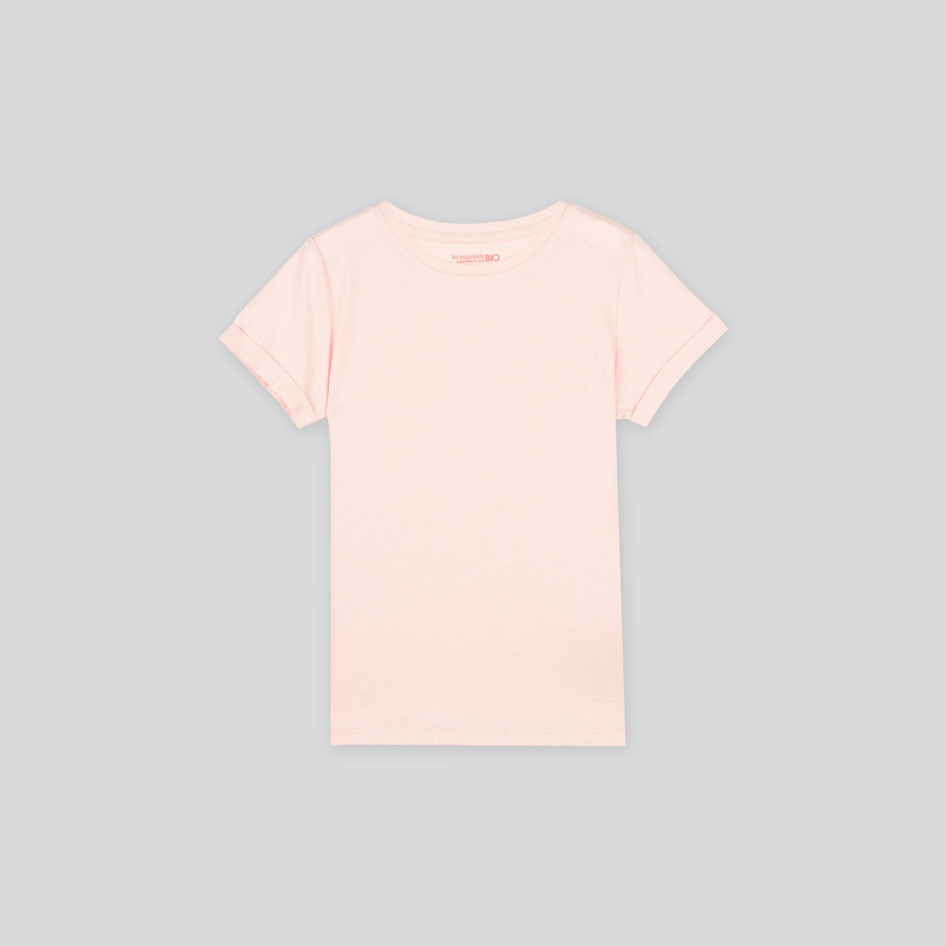 T-shirt manches courtes pailleté, Rose clair, large image number 0