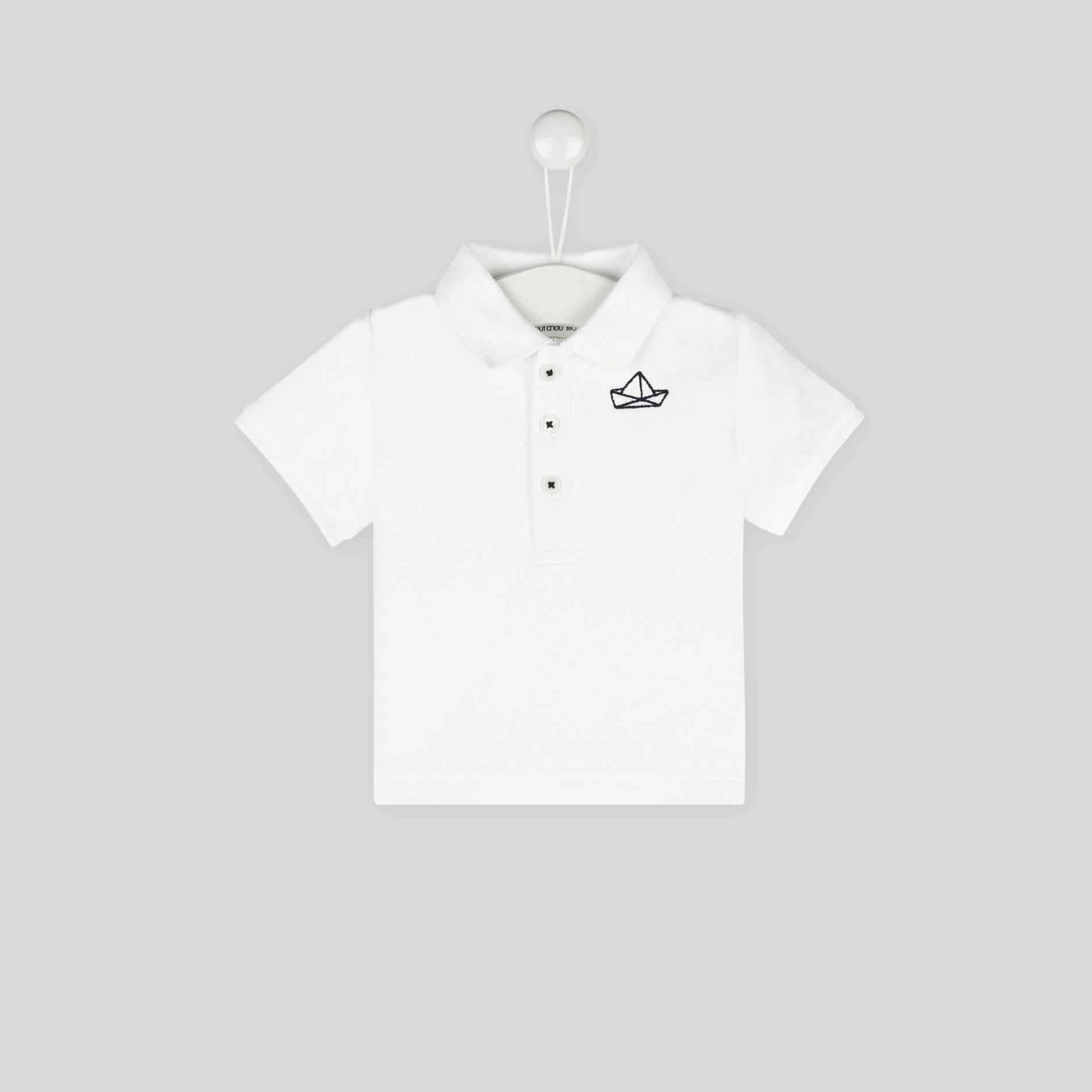 Polo piquet en coton BIO, Blanc, large image number 0