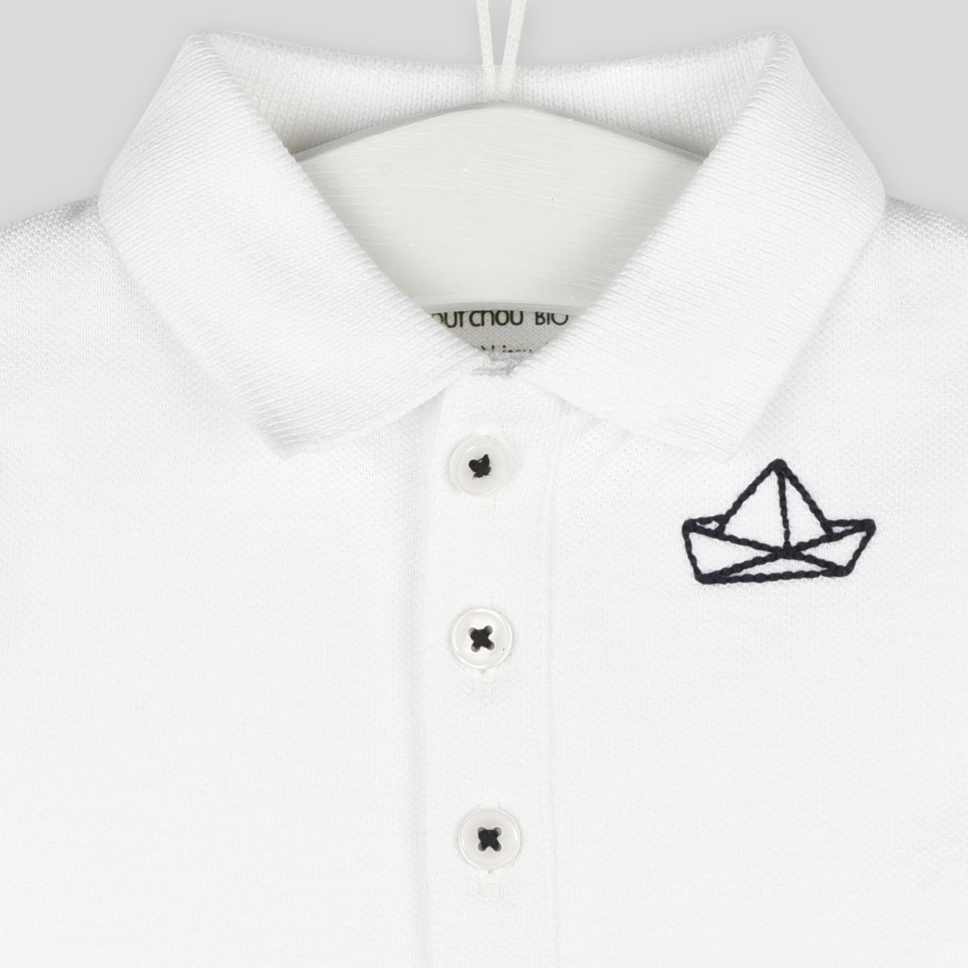 Polo piquet en coton BIO, Blanc, large image number 2