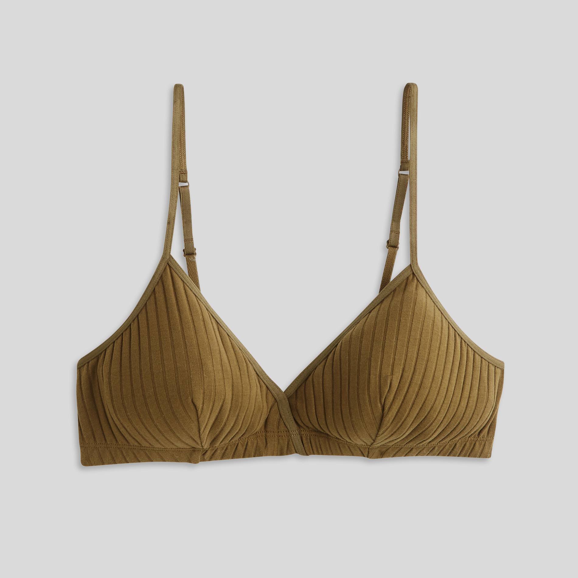 Soutien-gorge triangle en coton, Kaki, large image number 2