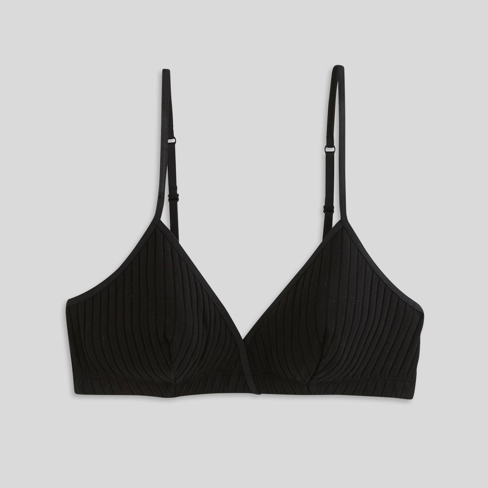 Soutien-gorge triangle en coton, Noir, large image number 2.0