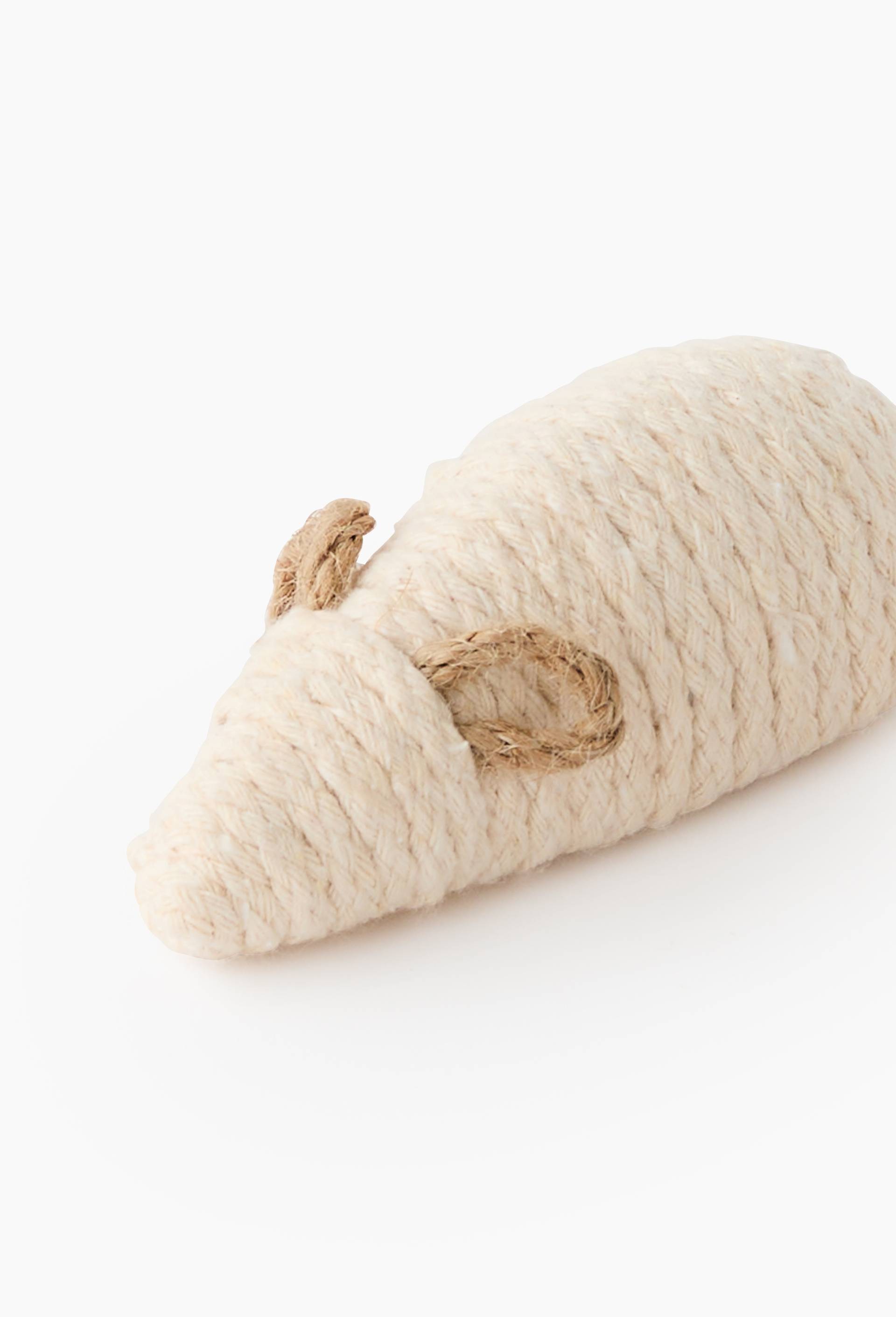 Jouet pour chat souris, en jute, 7,5cm, Beige clair, large image number 2