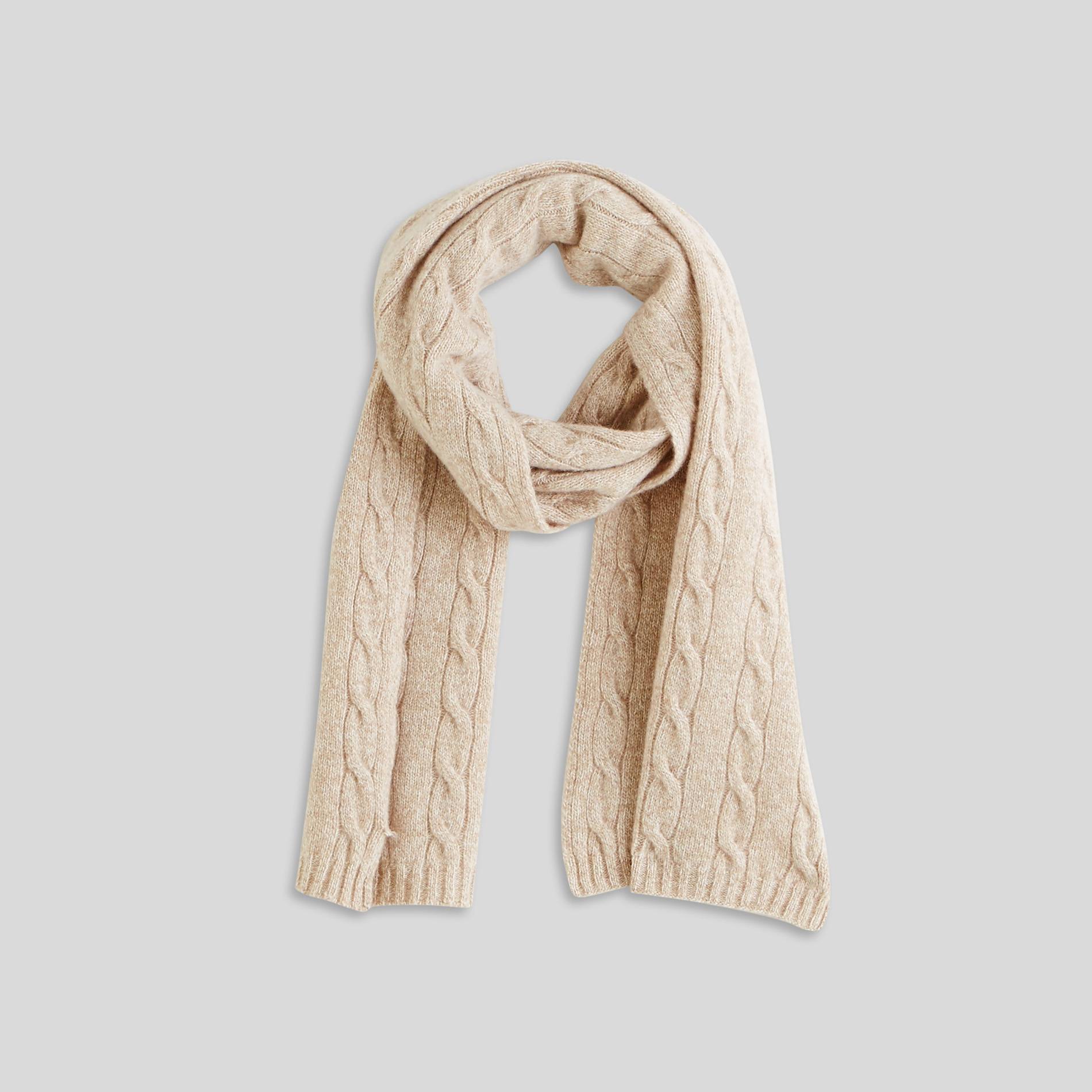 Echarpe torsades laine et cachemire, Beige, large image number 2
