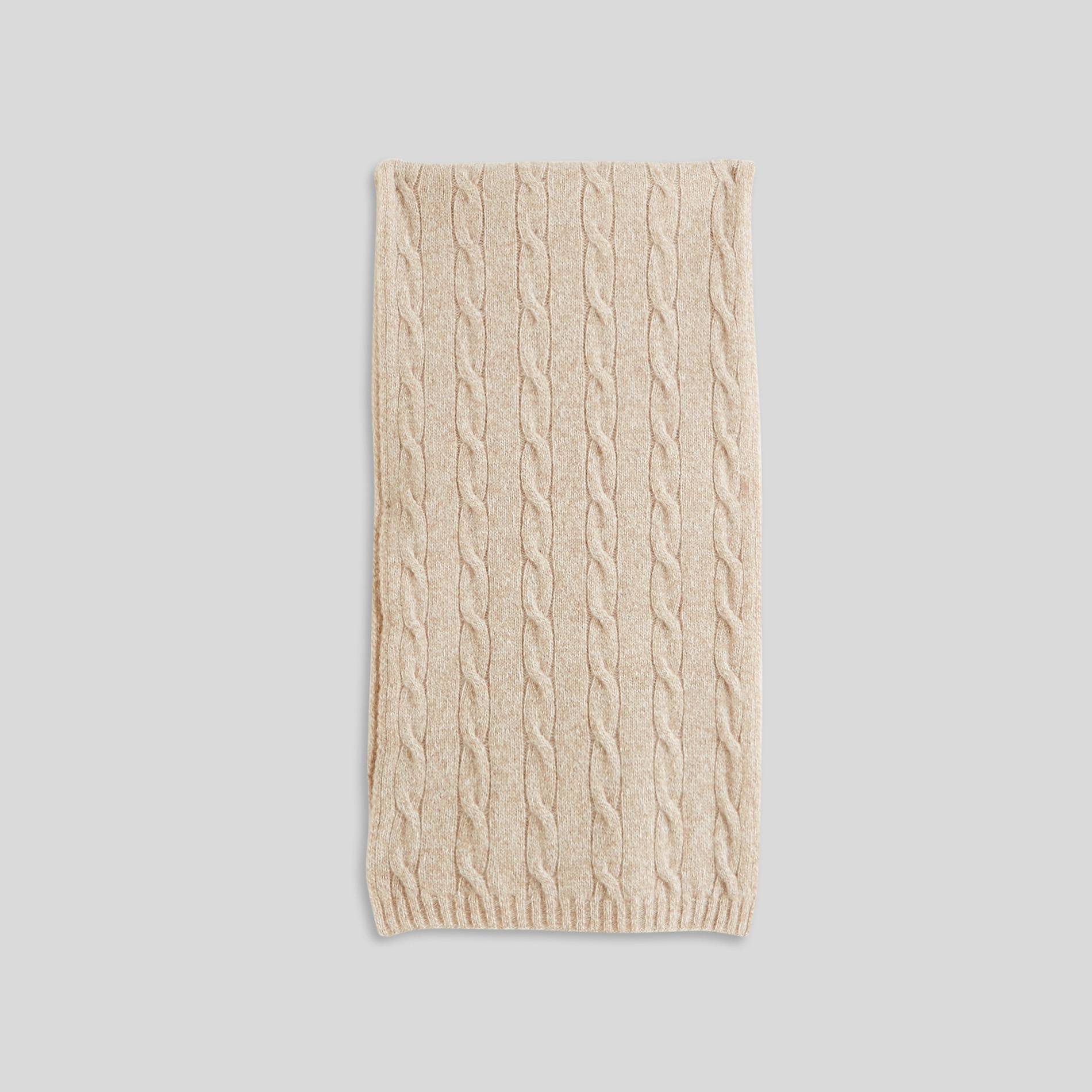 Echarpe torsades laine et cachemire, Beige, large image number 4