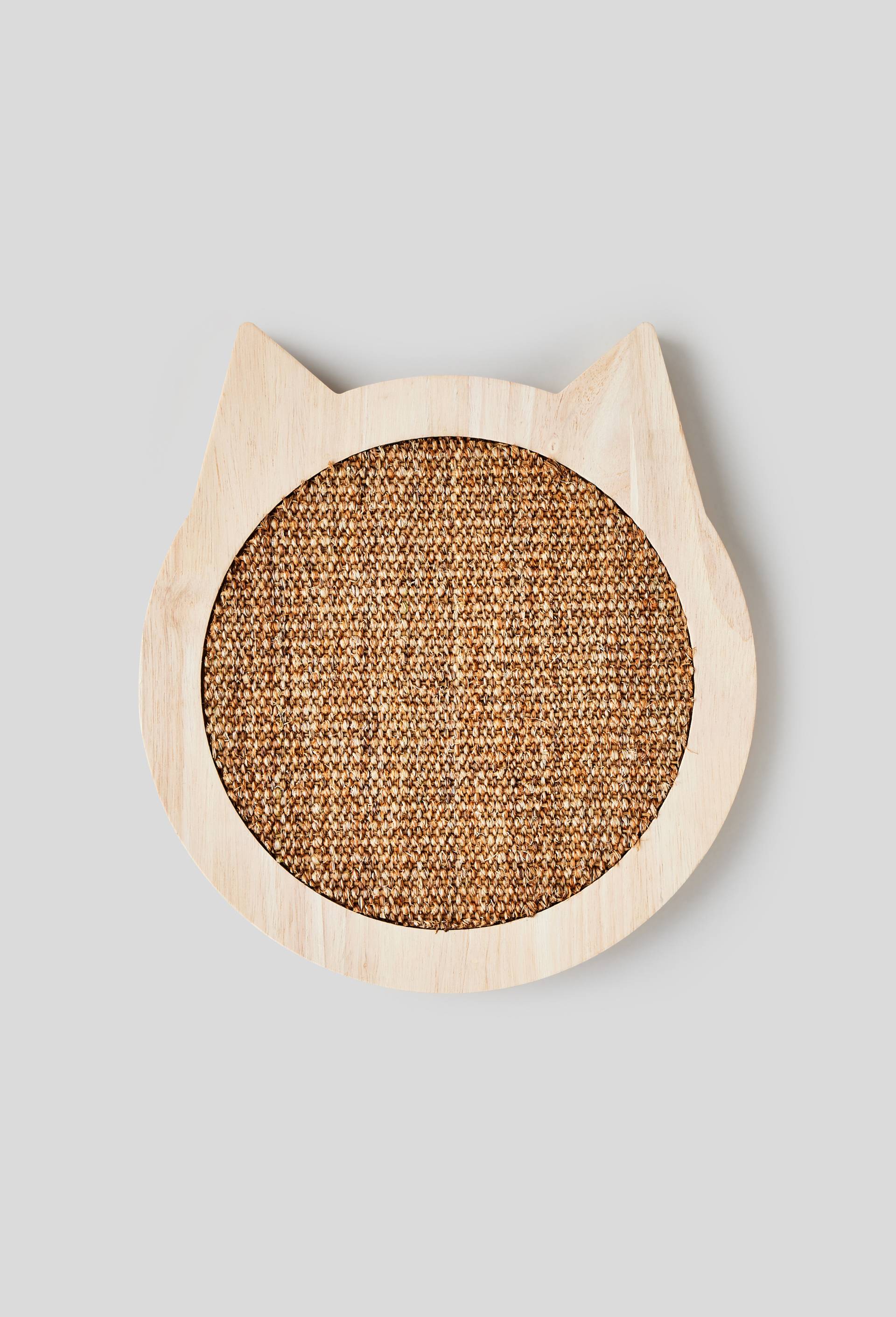 Grattoir tête de chat, D30 cm, Beige, large image number 0