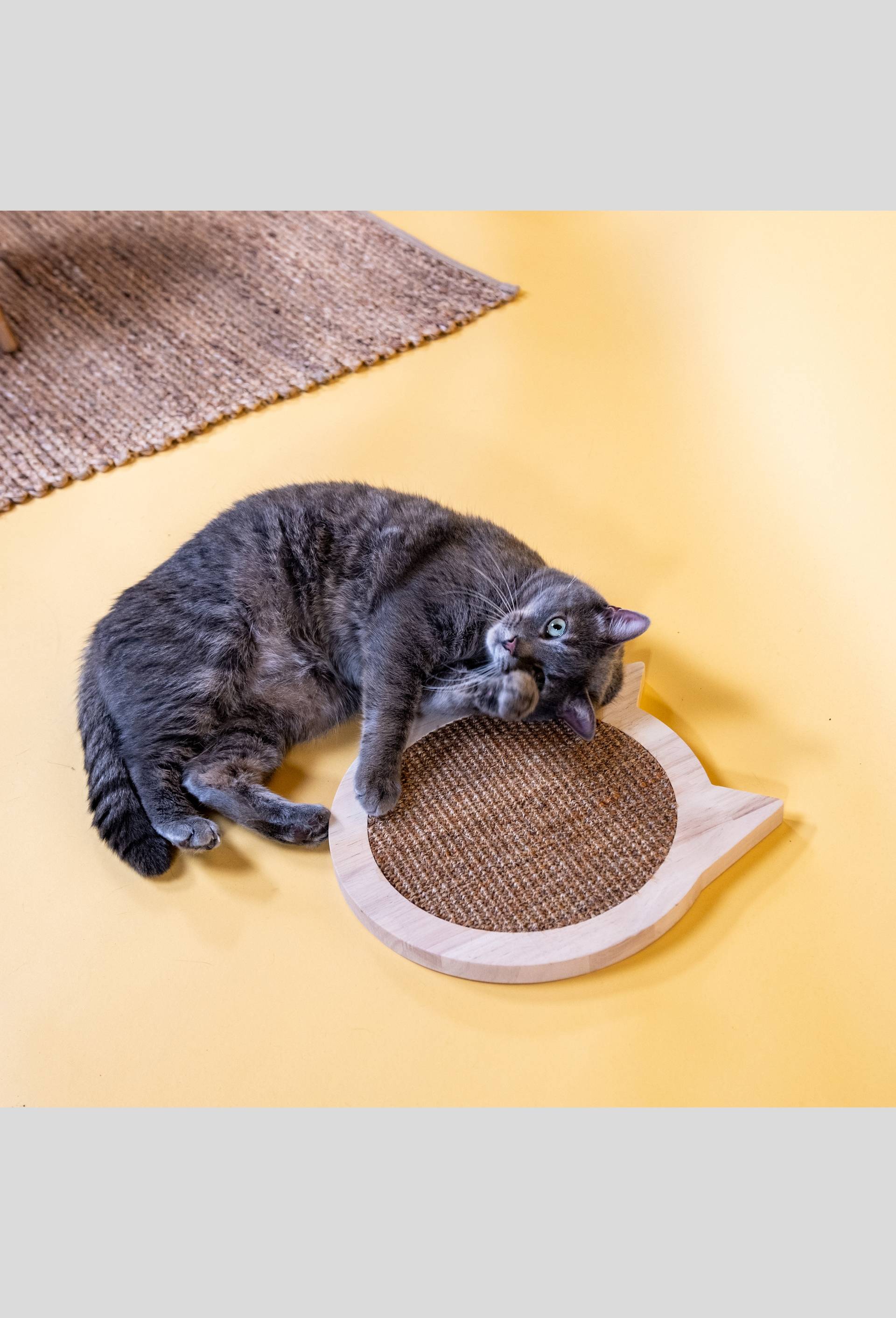 Grattoir tête de chat, D30 cm, Beige, large image number 2