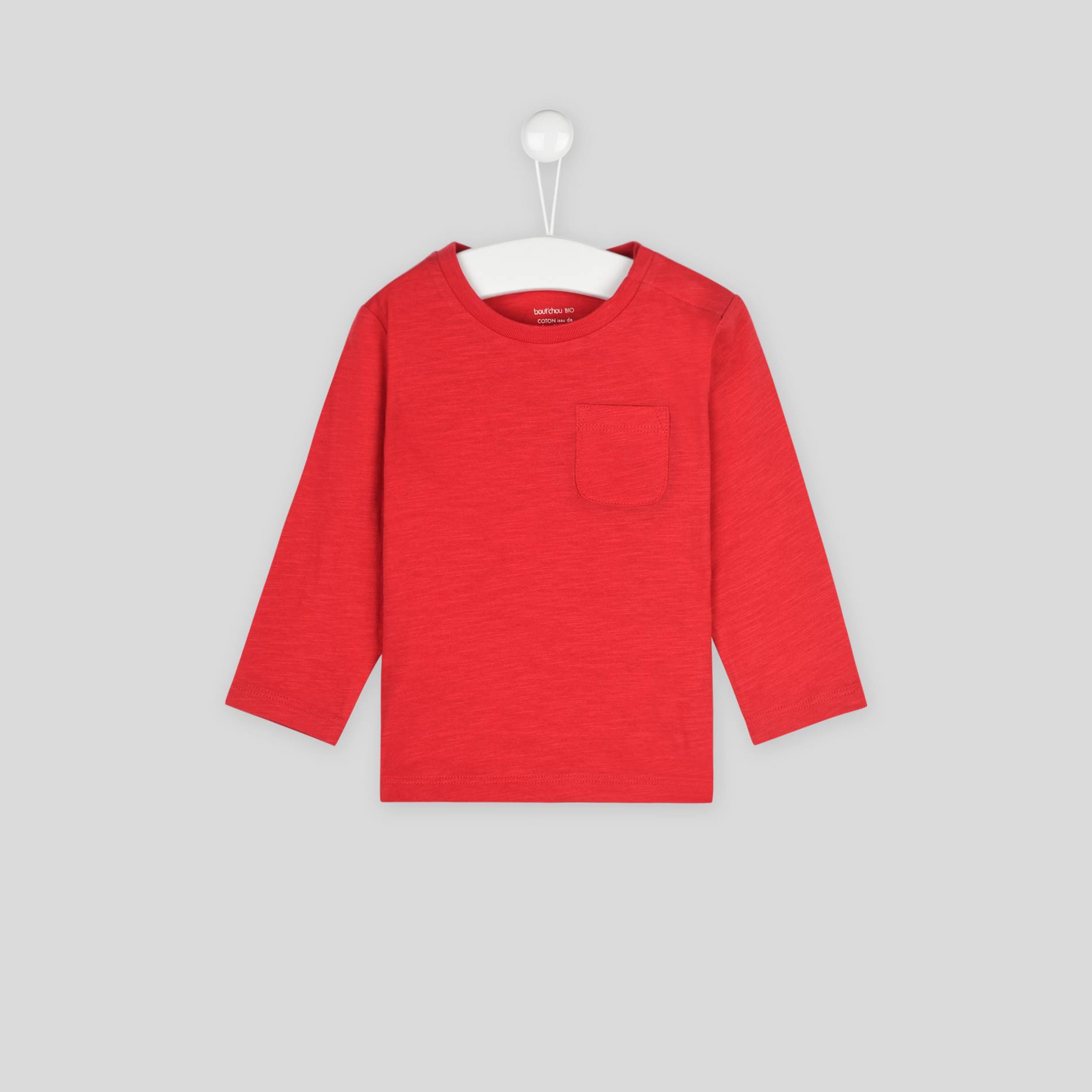 T-shirt manches longues en coton BIO, Carmin, large image number 0