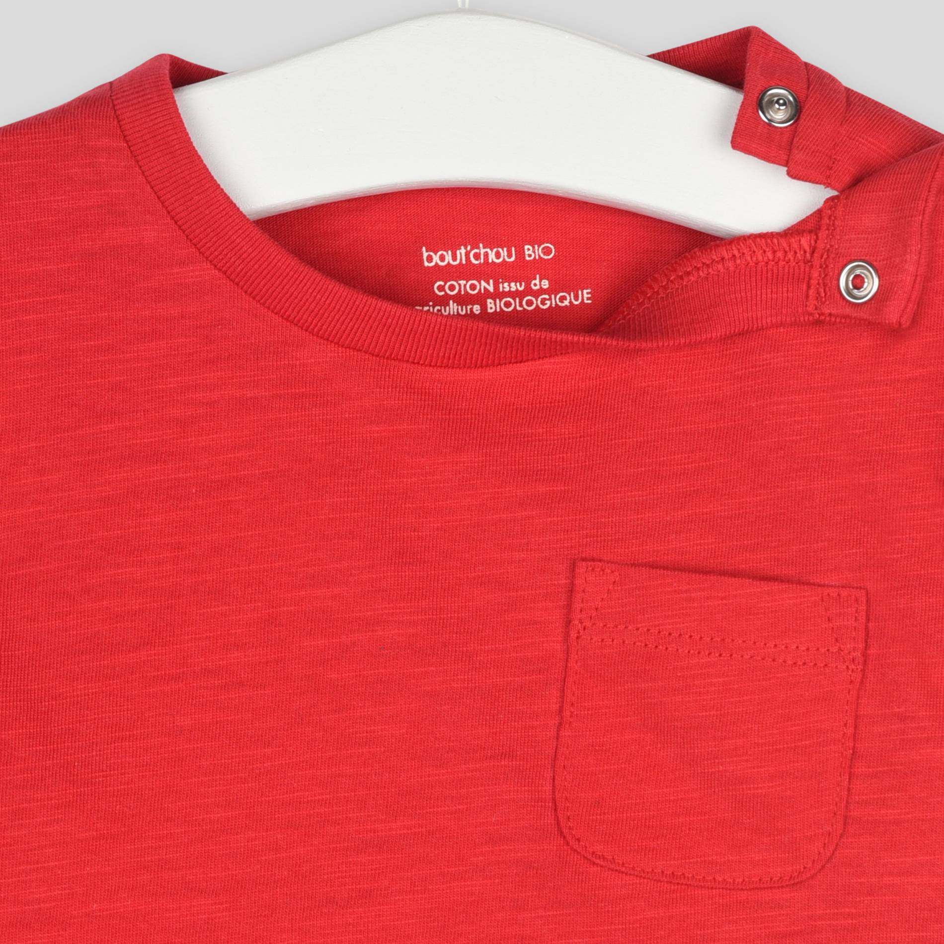 T-shirt manches longues en coton BIO, Carmin, large image number 2