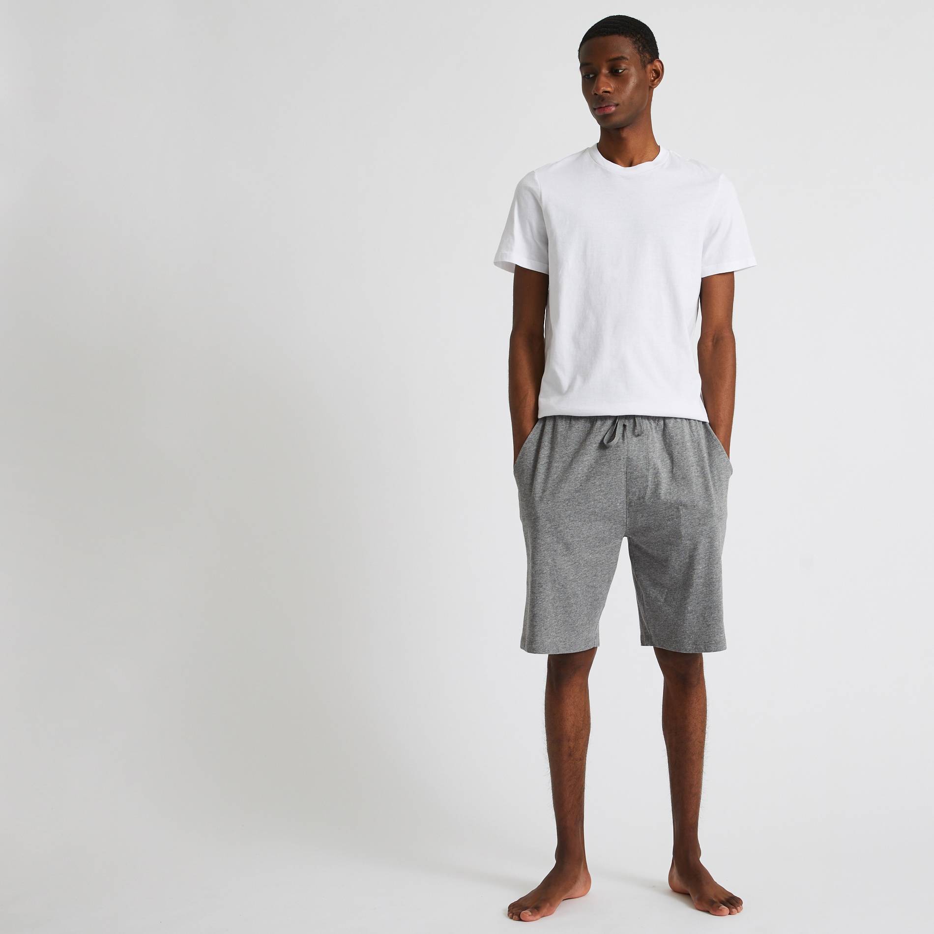Bermuda en jersey de coton BIO, Gris, large image number 0