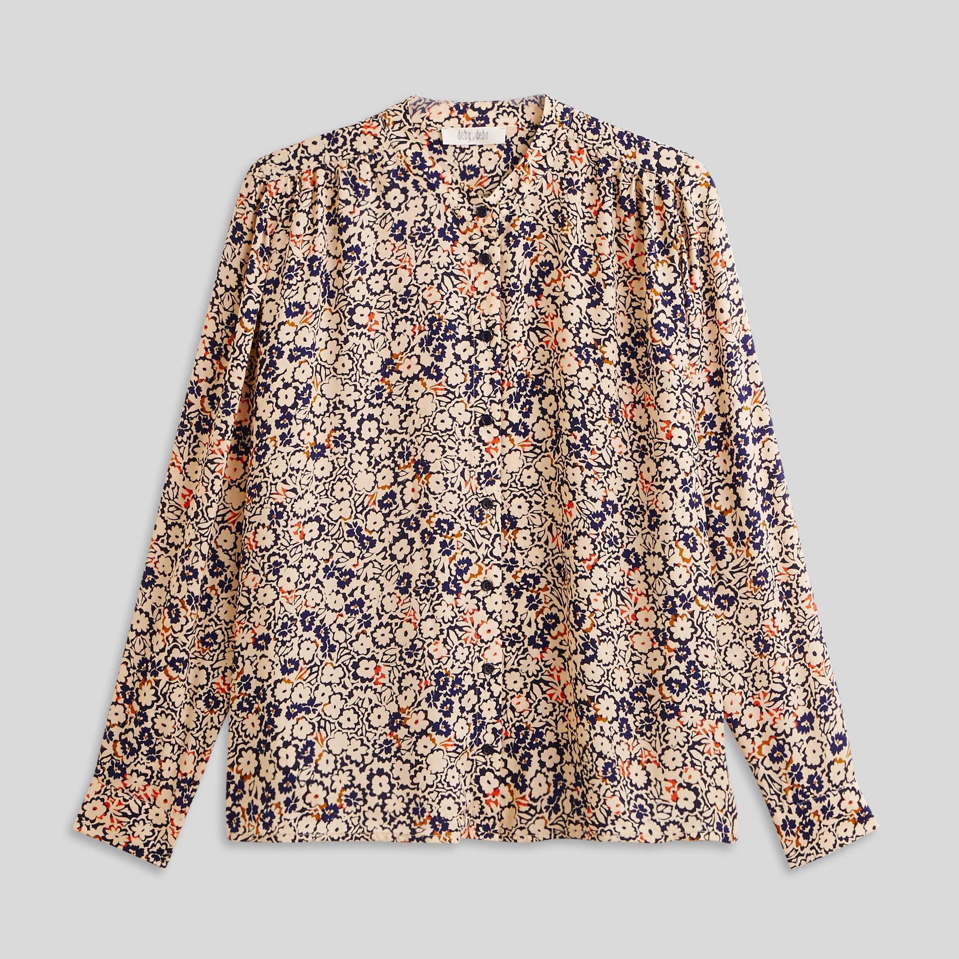 Blouse col rond imprimée, Bleu marine, large image number 2