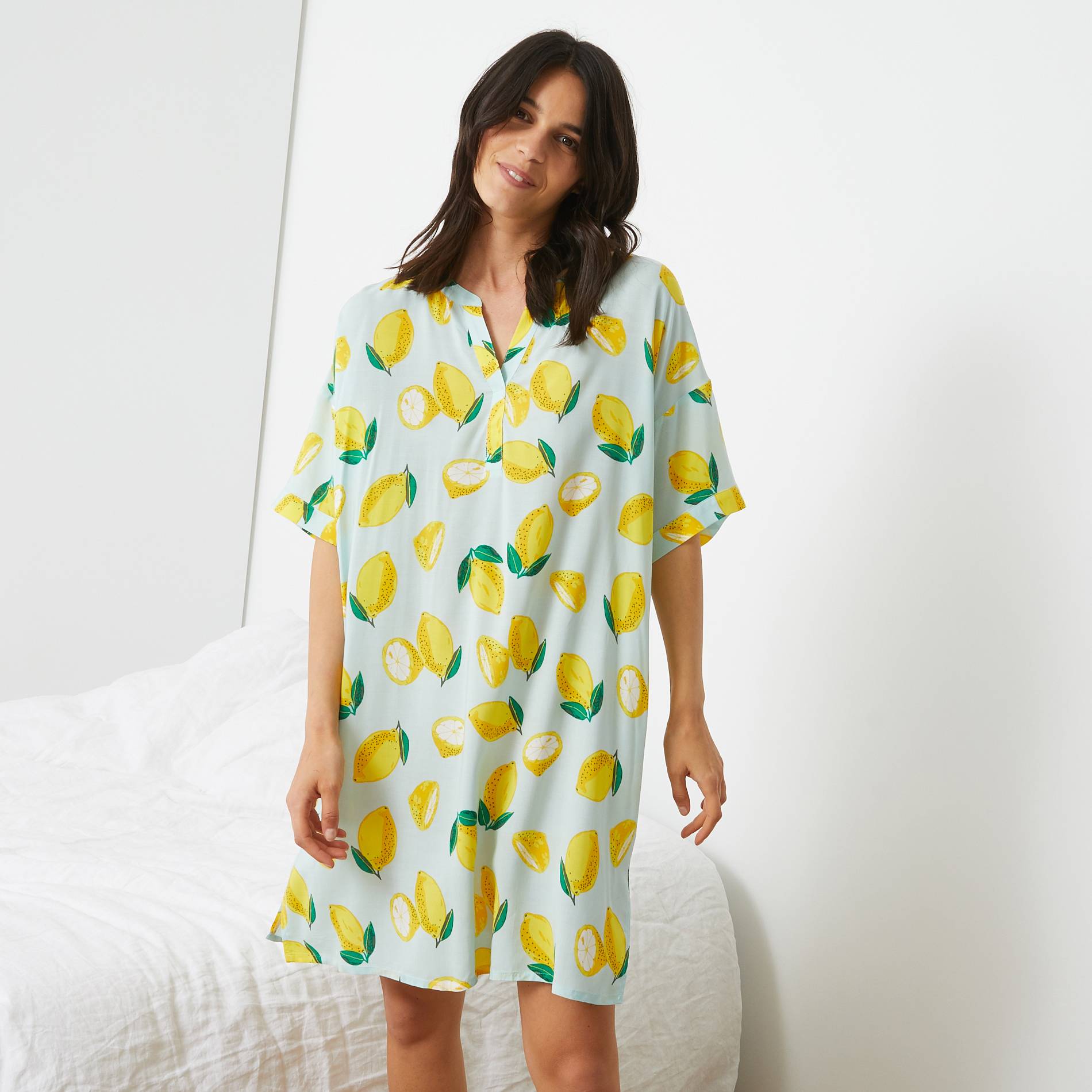Chemise de nuit citron, Bleu pâle, large image number 0.0
