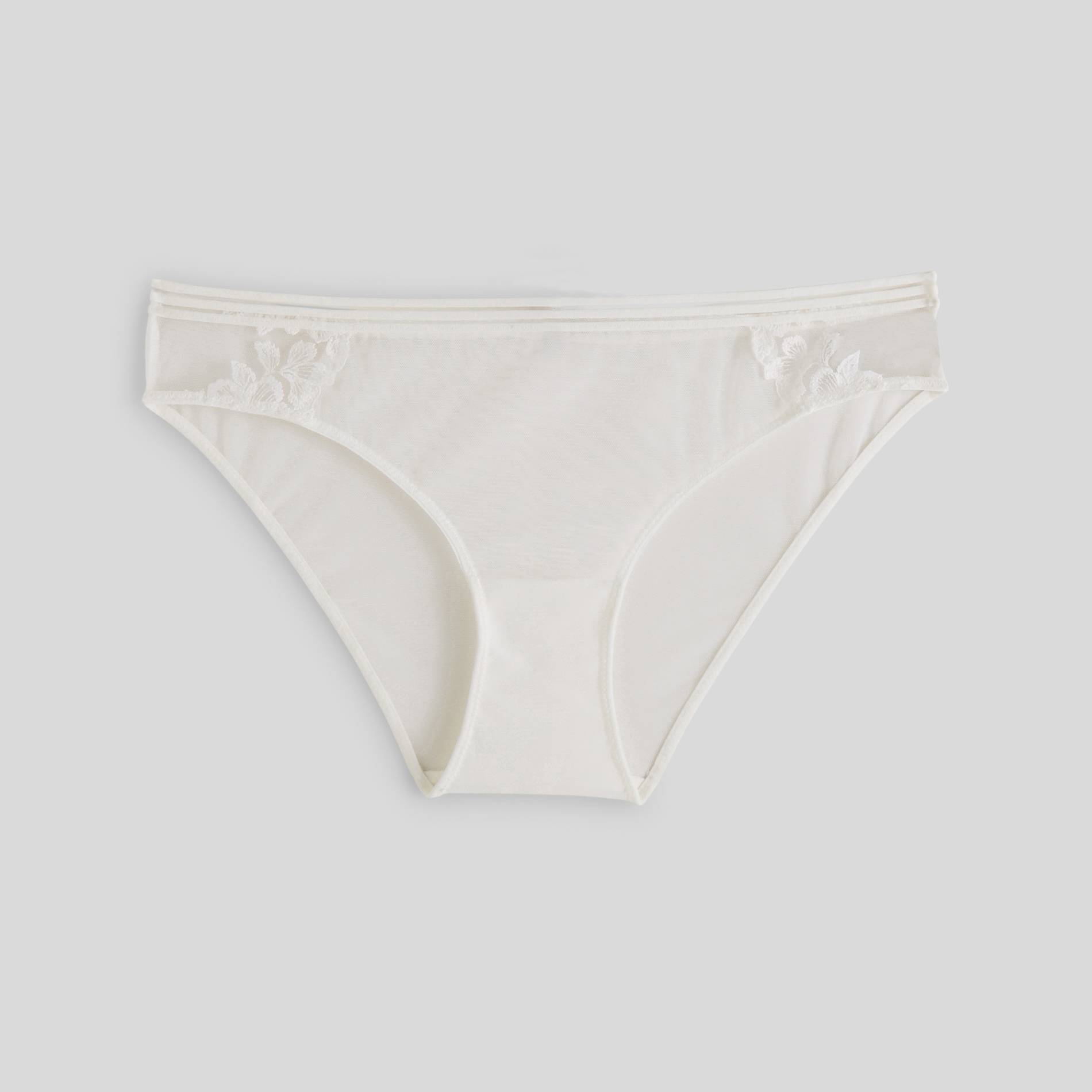 Culotte en tulle brodé, Blanc, large image number 0