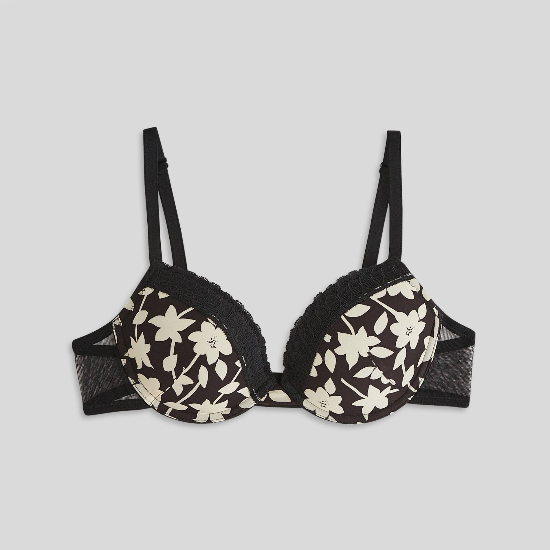Soutien-gorge paddé en chiffon, Noir, large image number 2