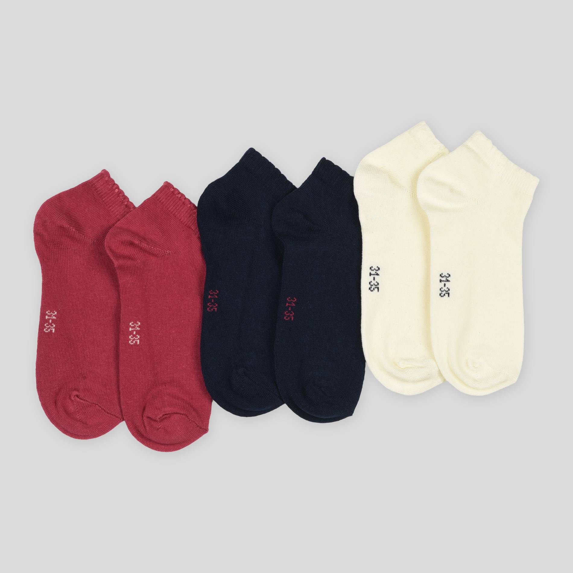 Lot de 3 paires de chaussettes ultra-courtes contenant du coton BIO, Bleu clair, large image number 1