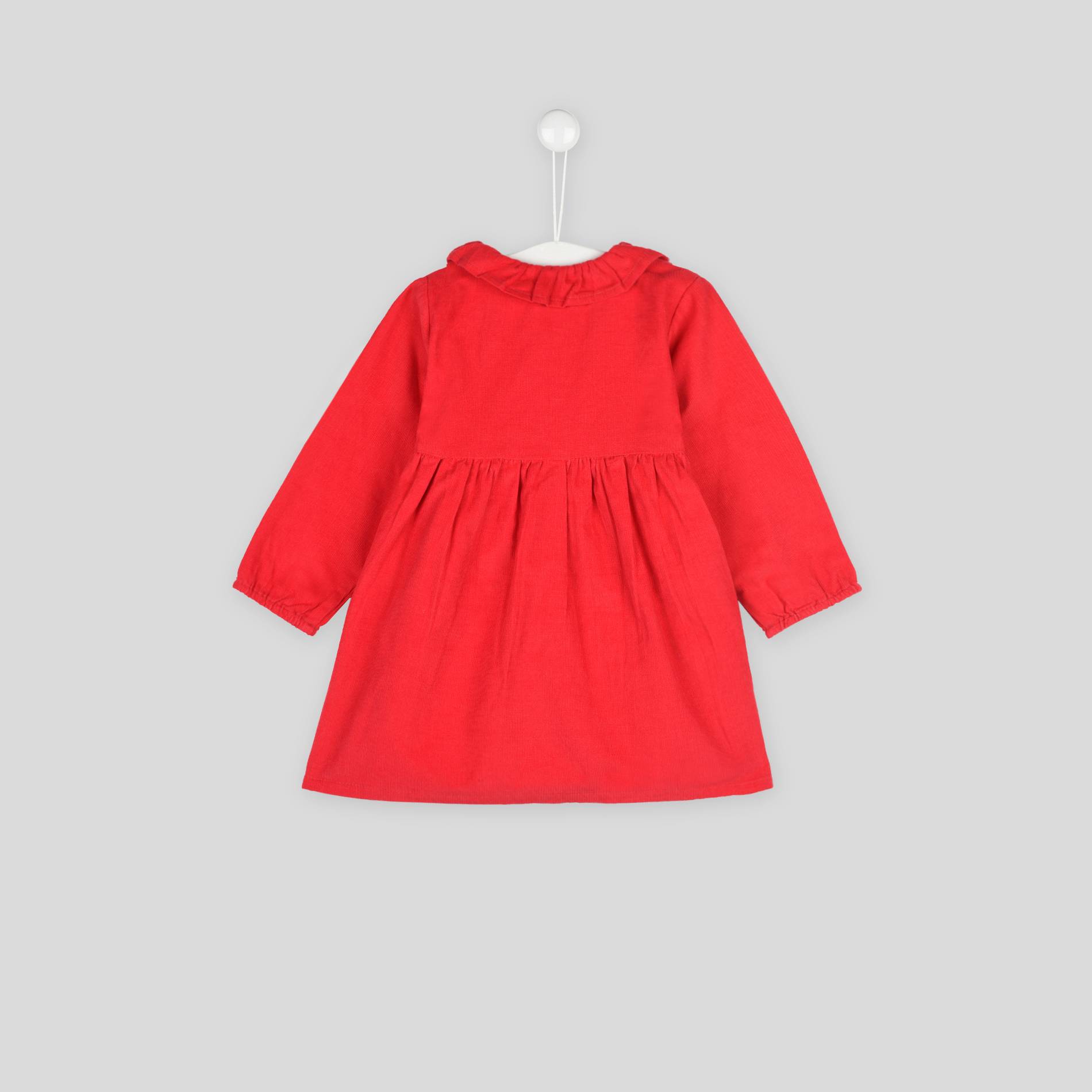 Robe en velours manches longues, Carmin, large image number 1