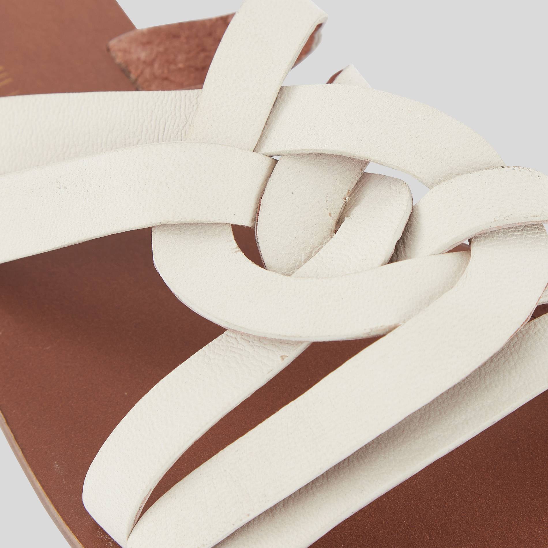Claquettes en cuir, Blanc, large image number 2