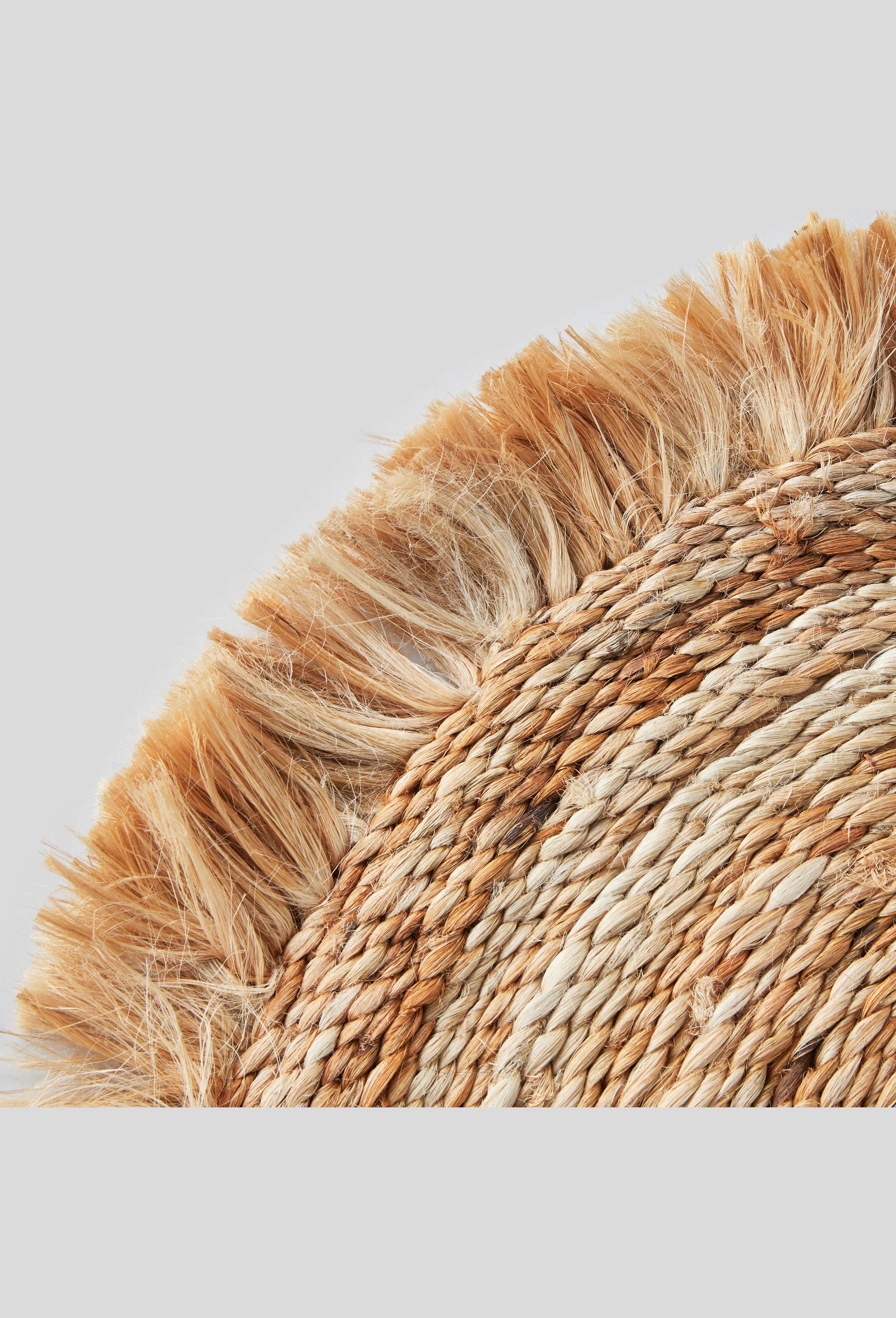 Tapis oval franges, Jaune clair, large image number 1